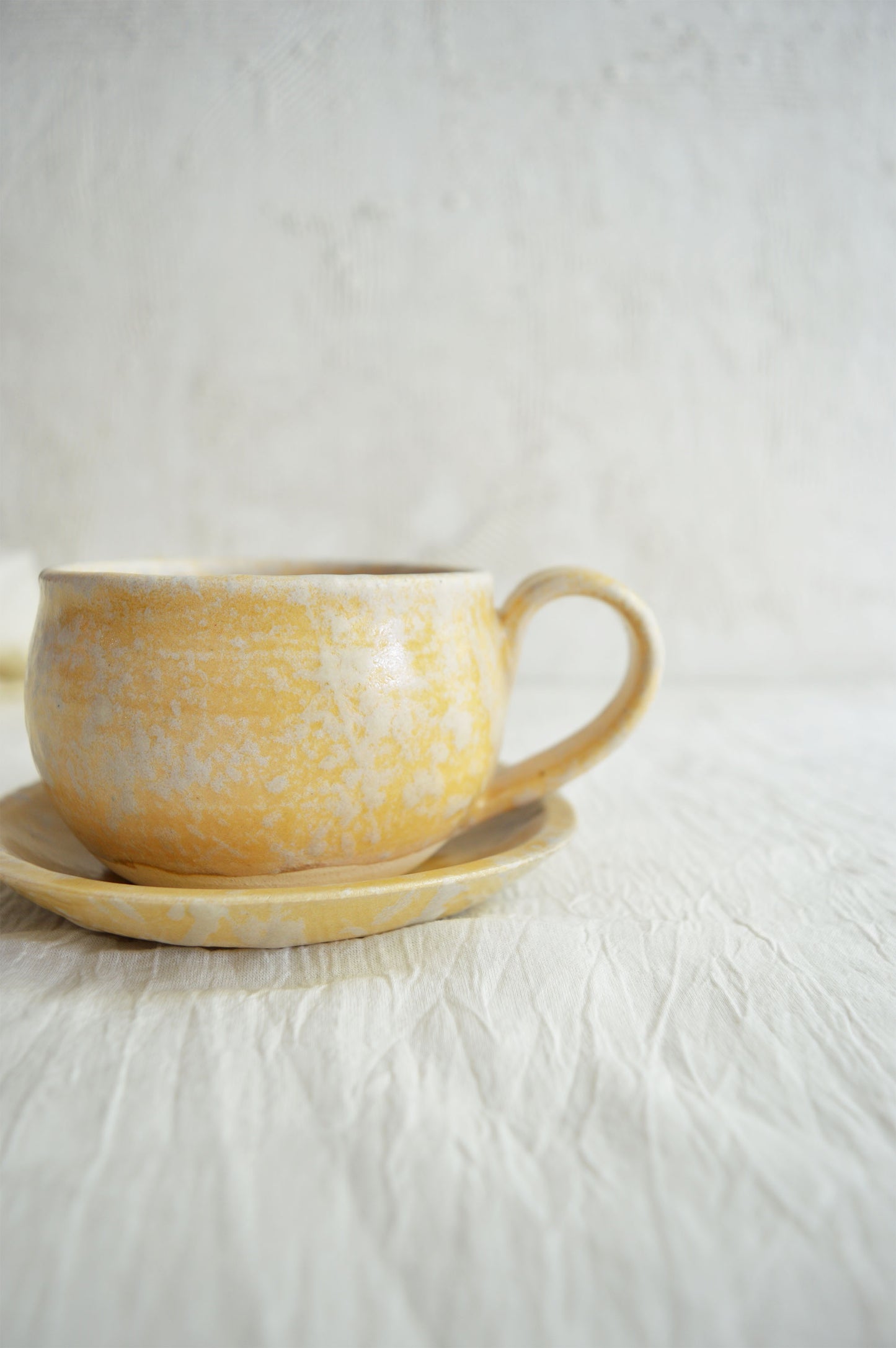 Cappuccino Cup & Saucer- Sunshine Yellow
