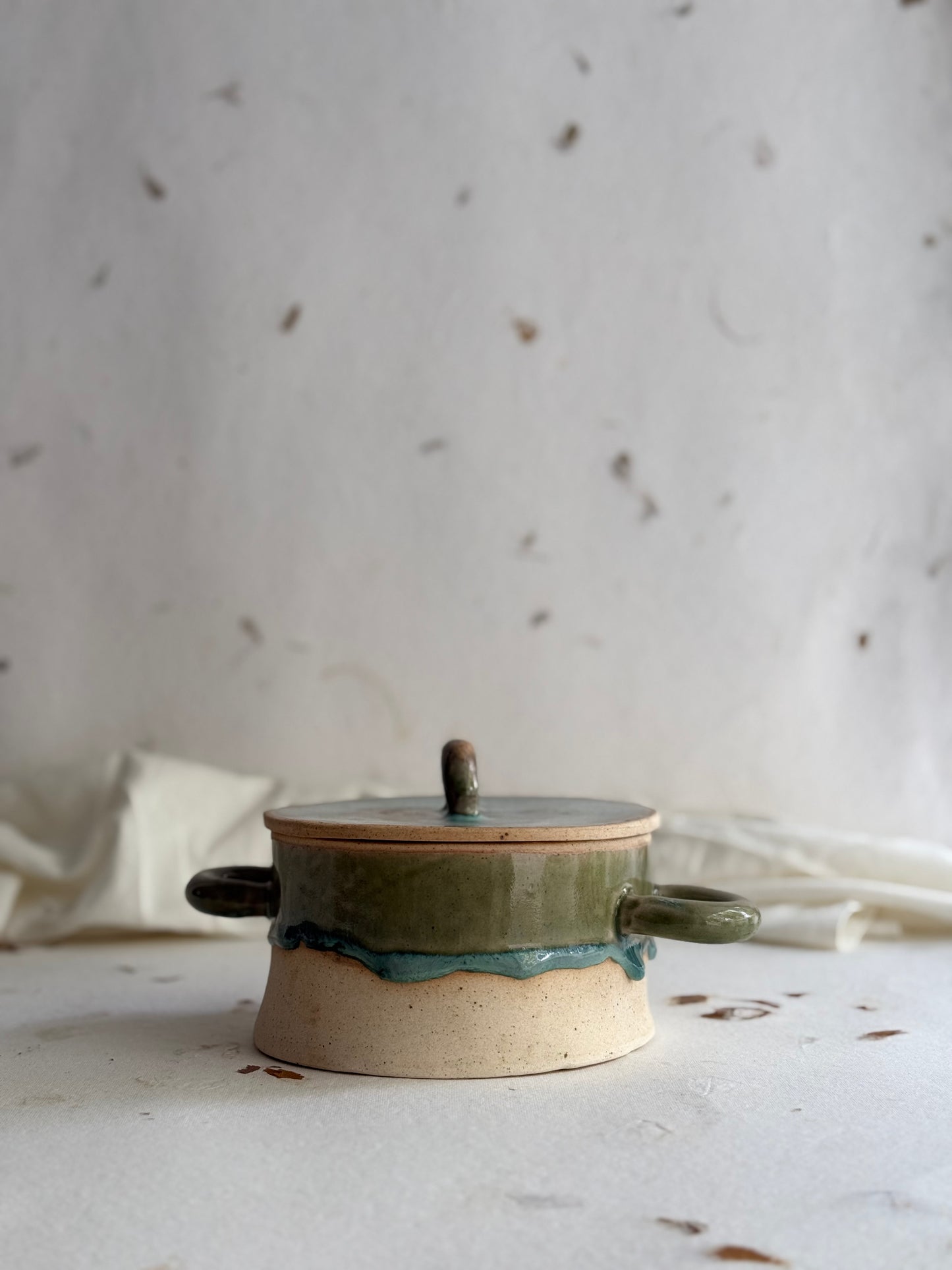 Casserole- Mottled Green