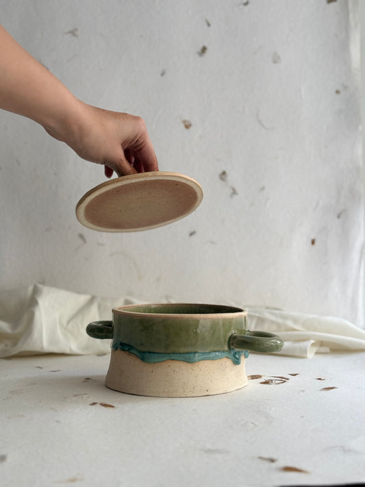 Casserole- Mottled Green