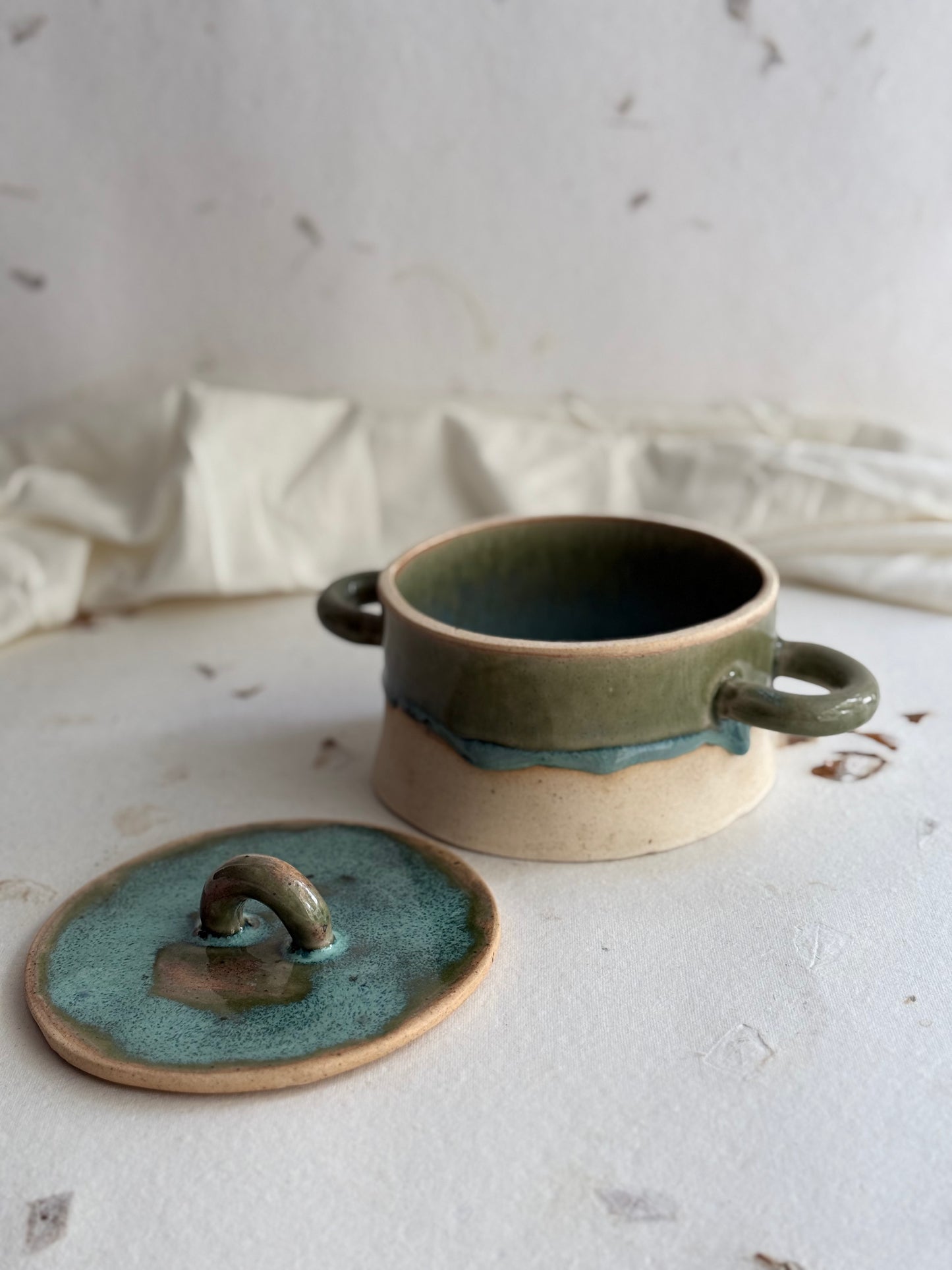 Casserole- Mottled Green