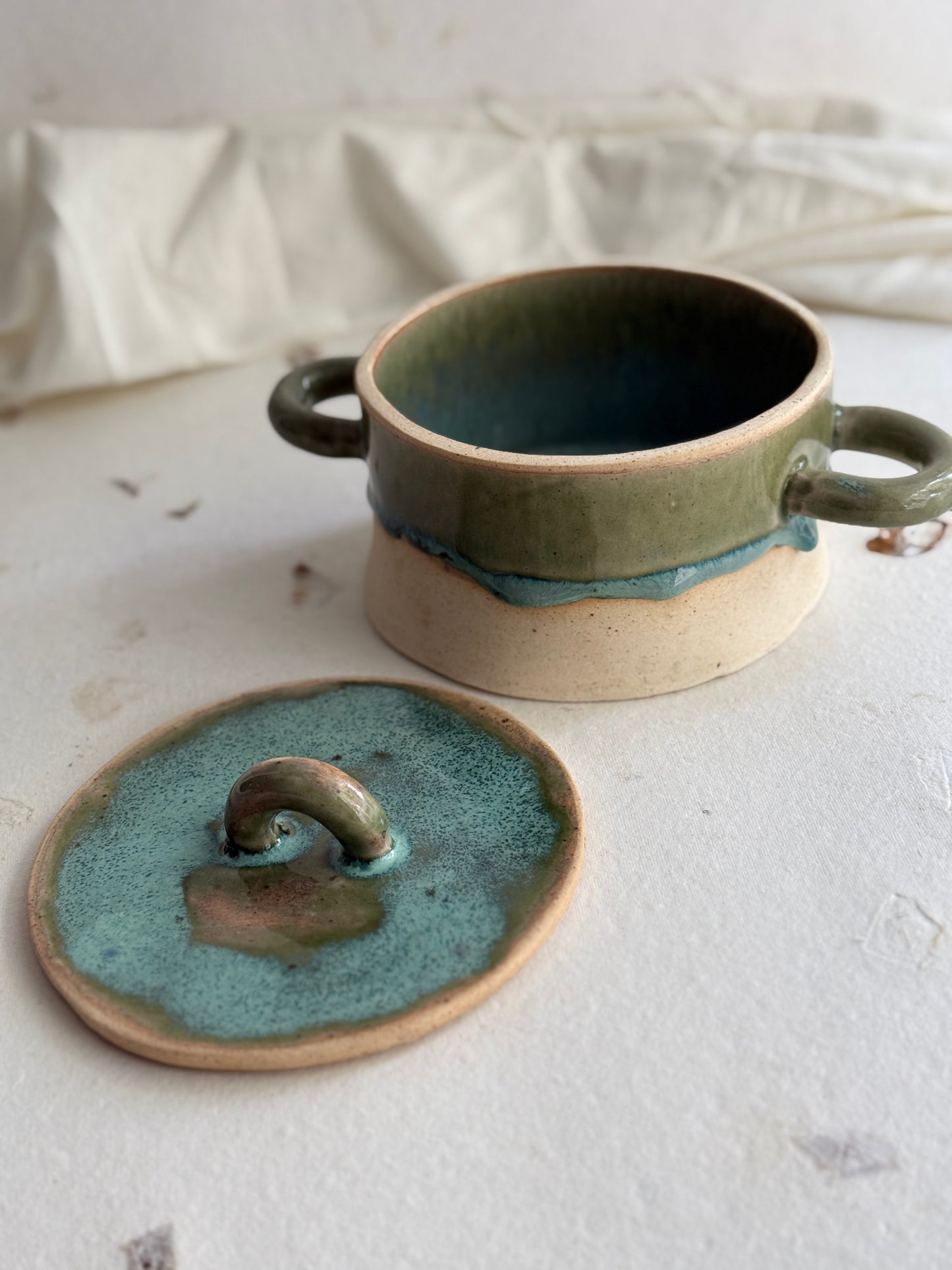 Casserole- Mottled Green
