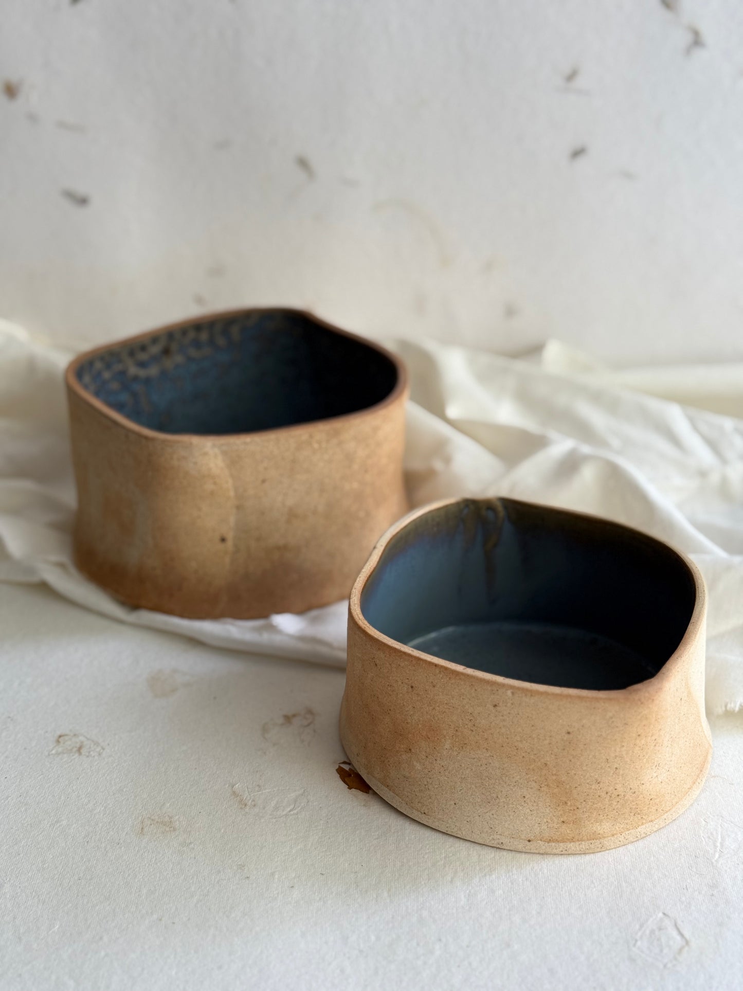 Curvy Serving Bowls- Indian Teal- Wabi Sabi