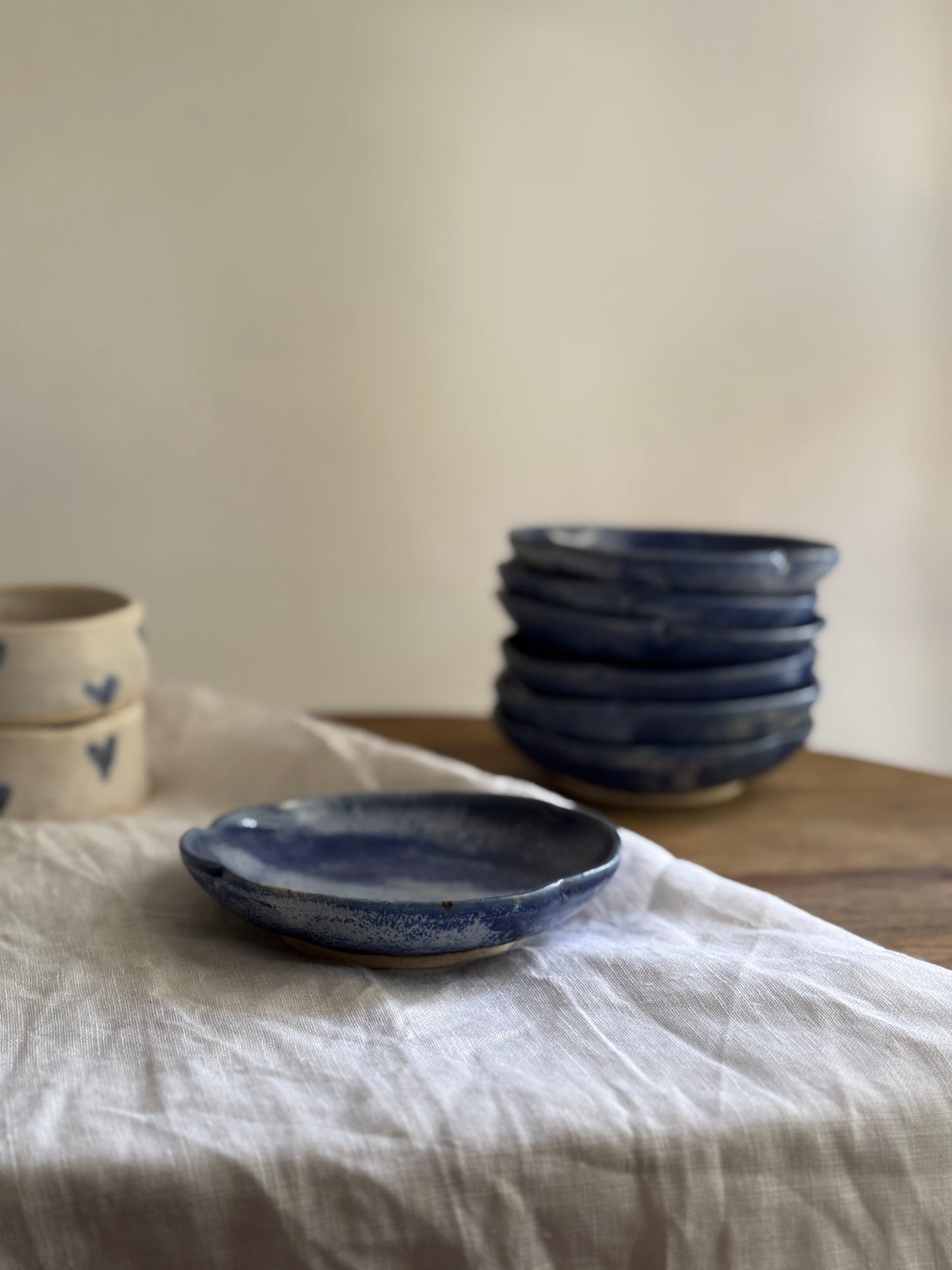 Wheel Thrown Dessert Plate- Cobalt