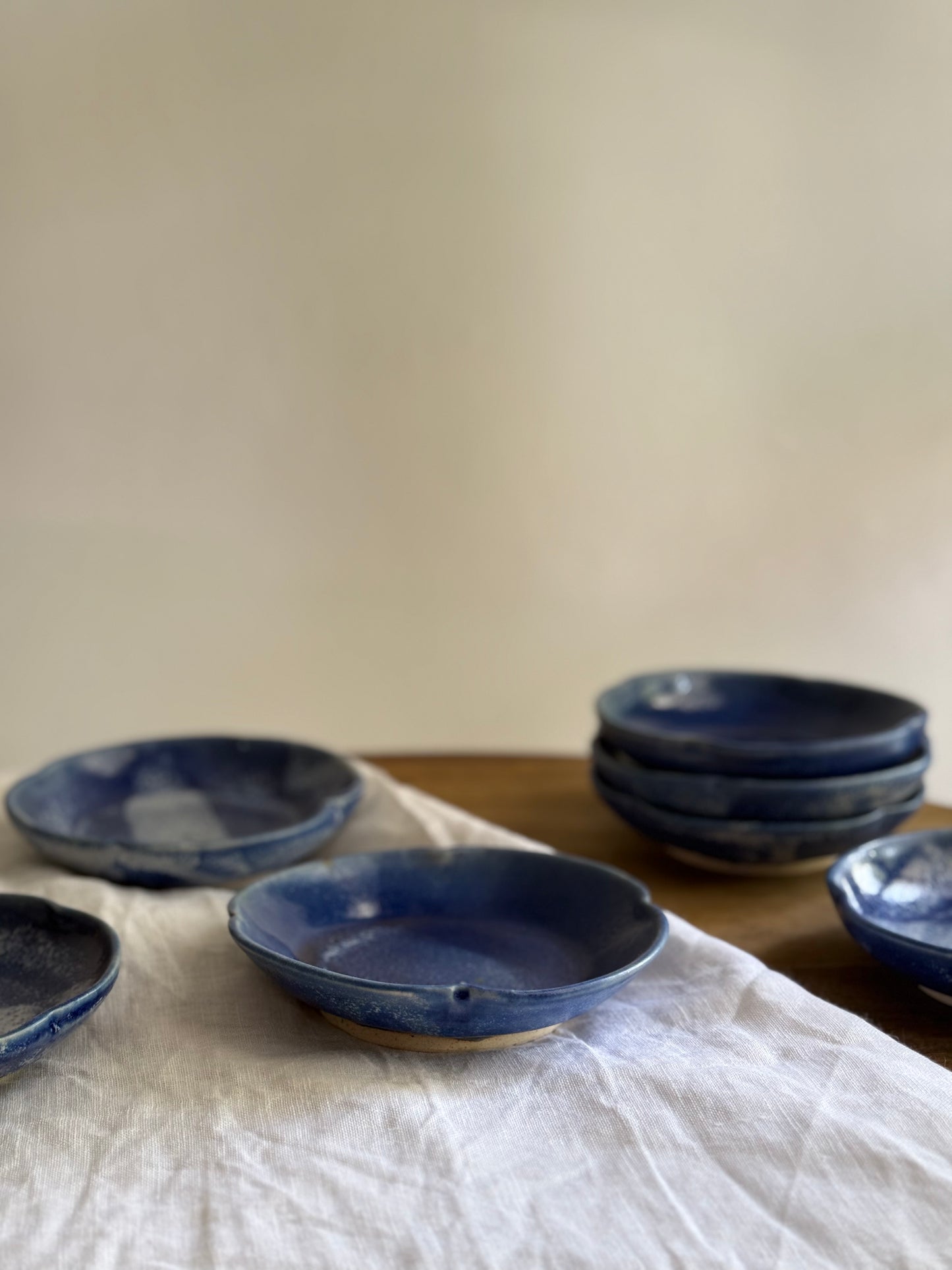 Wheel Thrown Dessert Plate- Cobalt