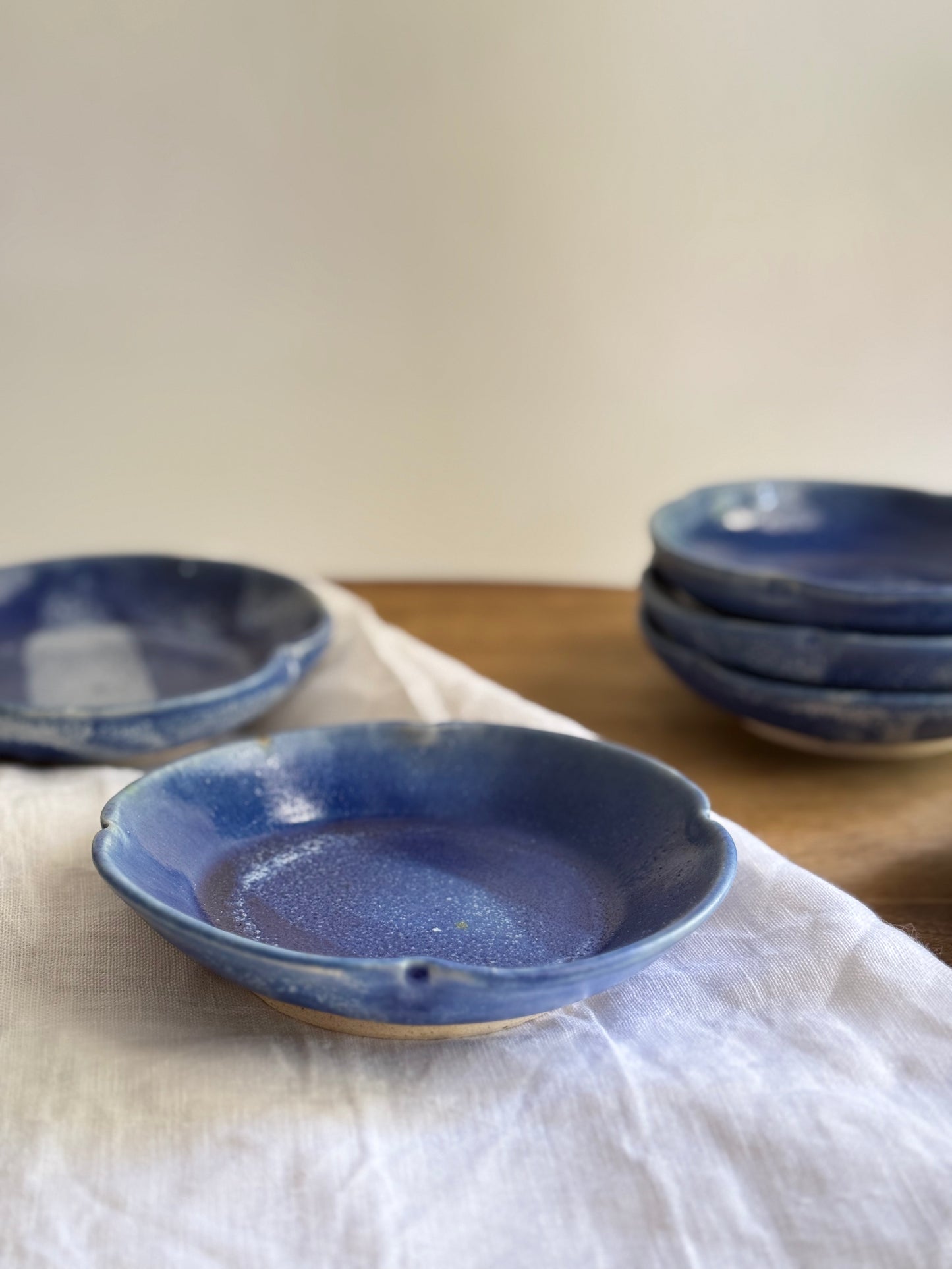 Wheel Thrown Dessert Plate- Cobalt
