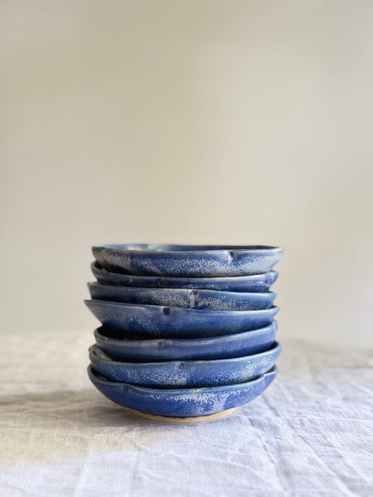 Wheel Thrown Dessert Plate- Cobalt