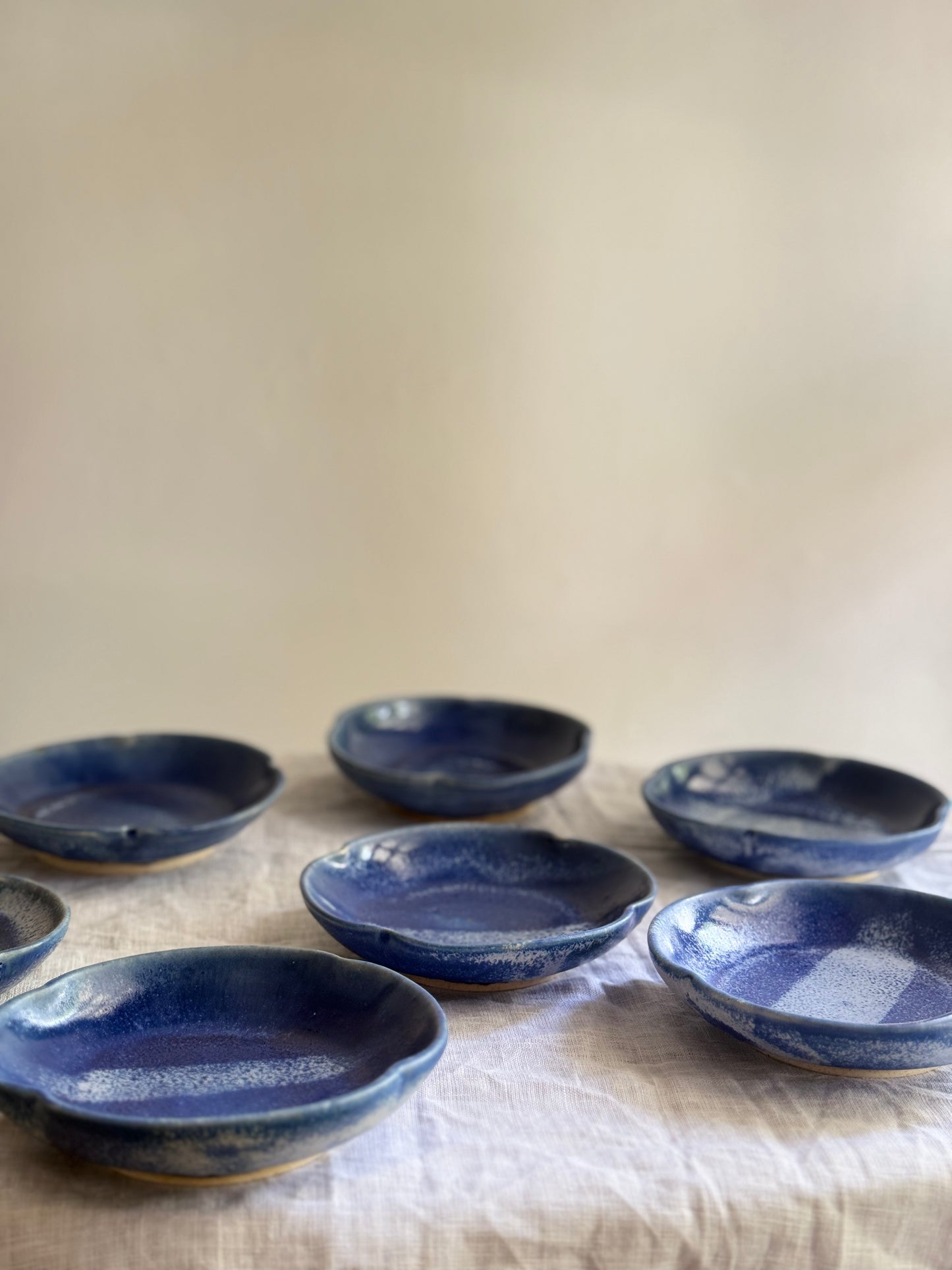 Wheel Thrown Dessert Plate- Cobalt