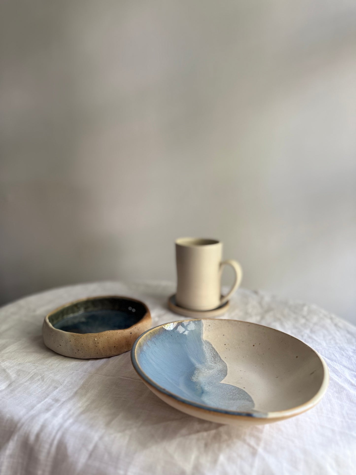 Breakfast Set- Indian Teal & Cream