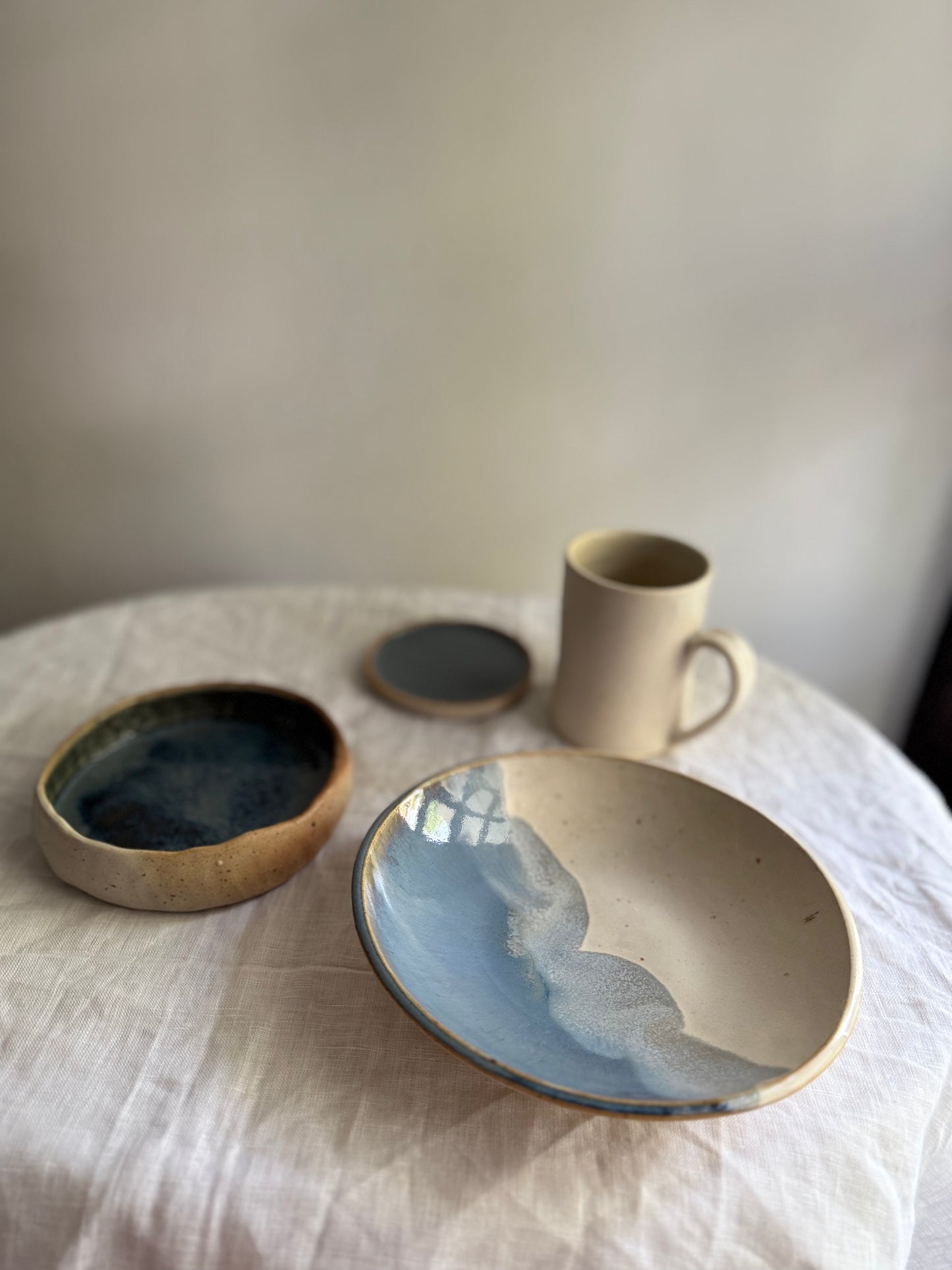 Breakfast Set- Indian Teal & Cream