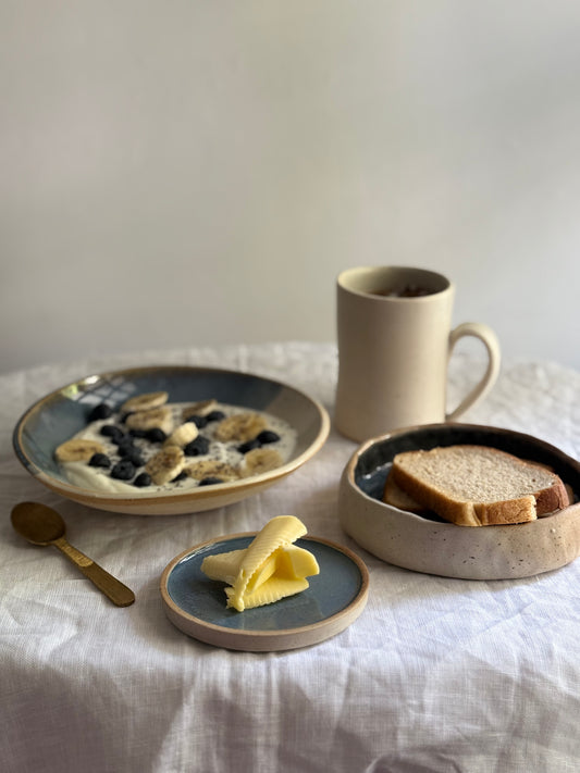 Breakfast Set- Indian Teal & Cream