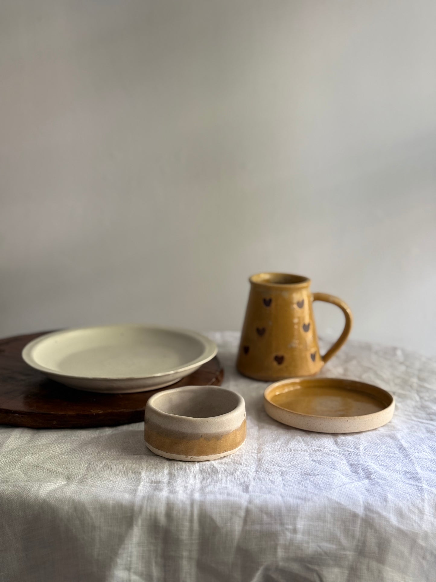 Breakfast Set- Mustard & Cream