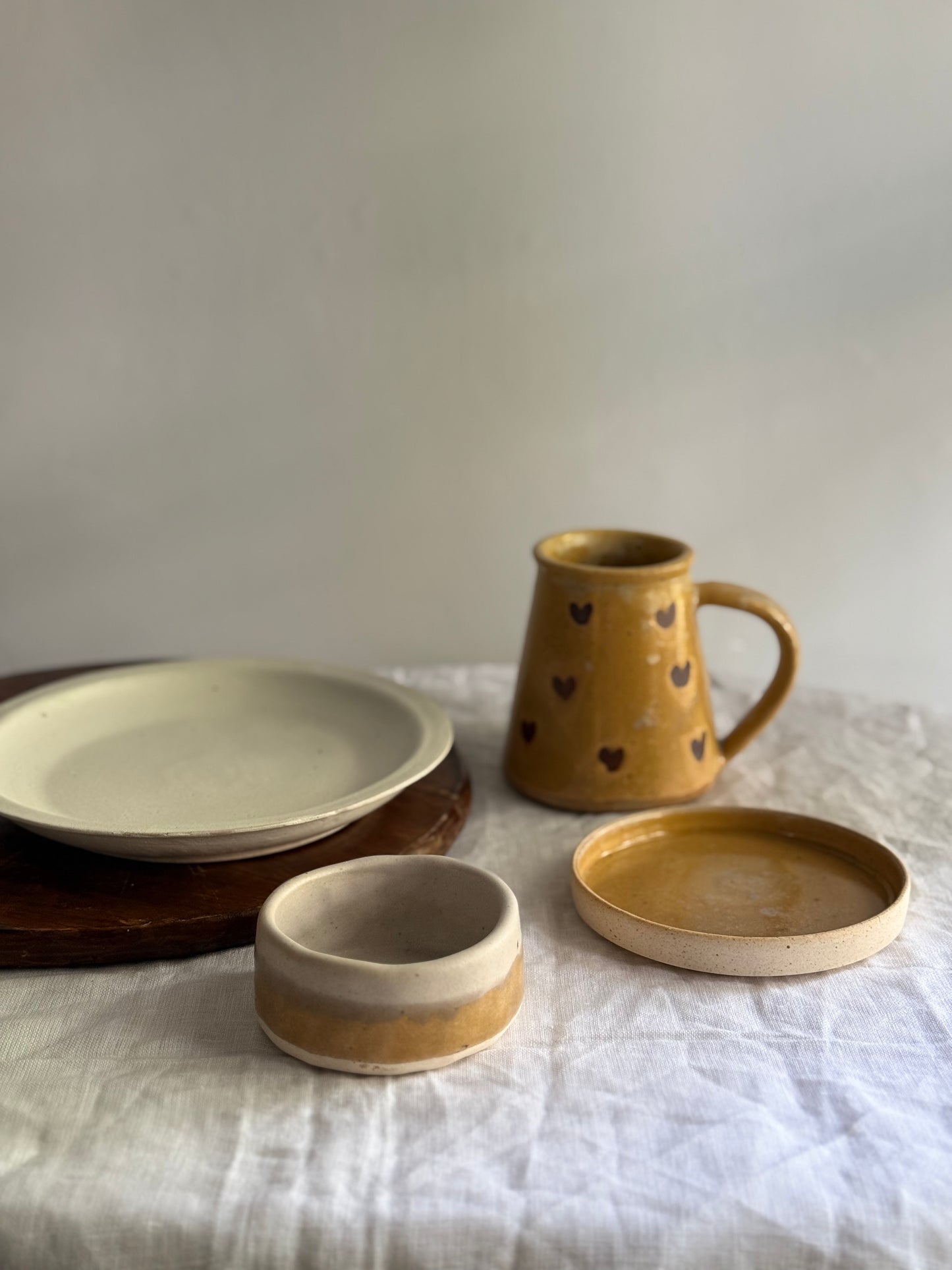 Breakfast Set- Mustard & Cream