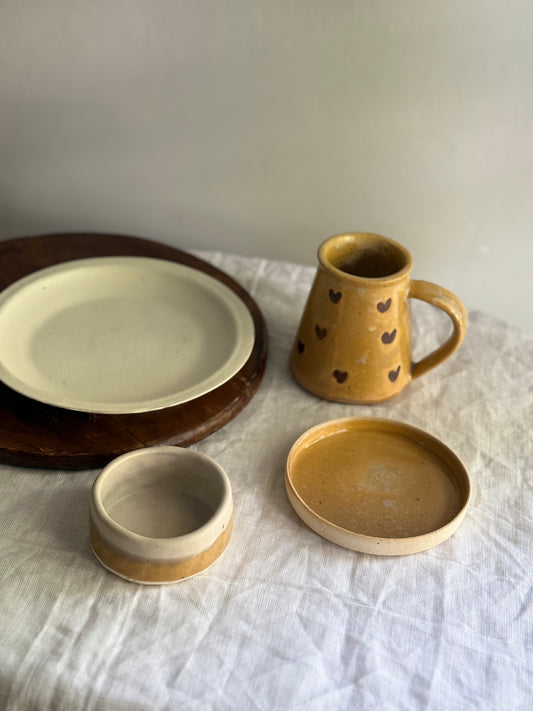 Breakfast Set- Mustard & Cream