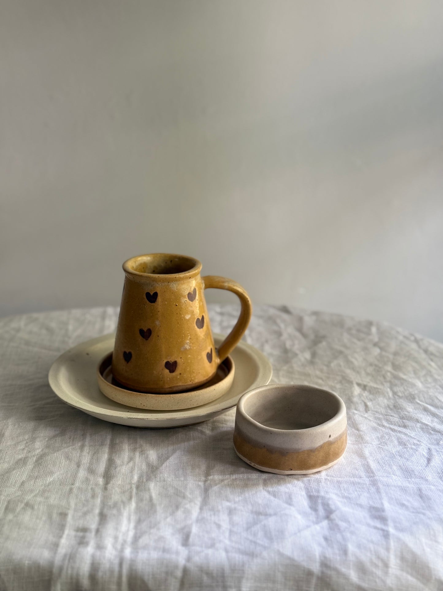 Breakfast Set- Mustard & Cream