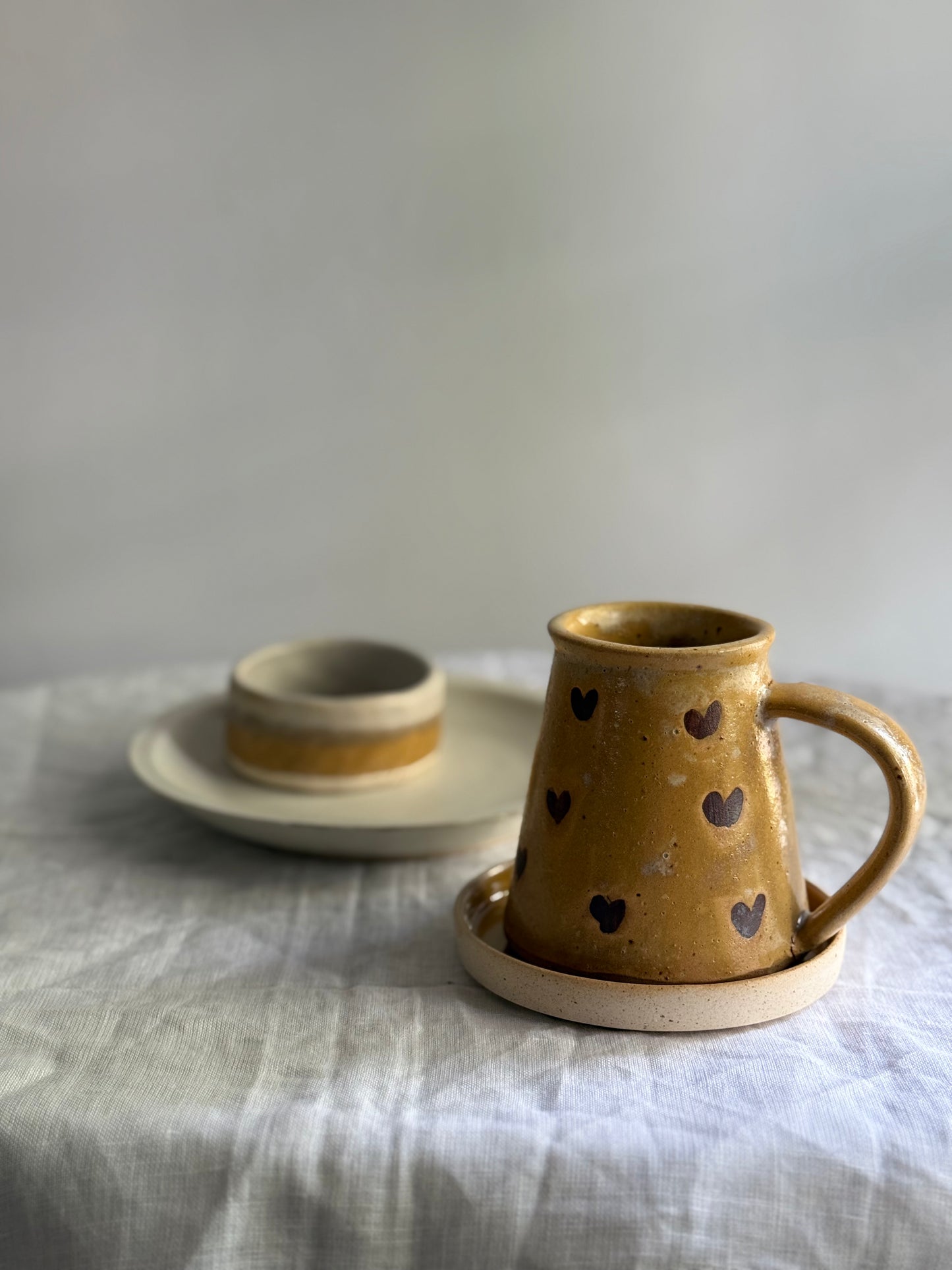 Breakfast Set- Mustard & Cream