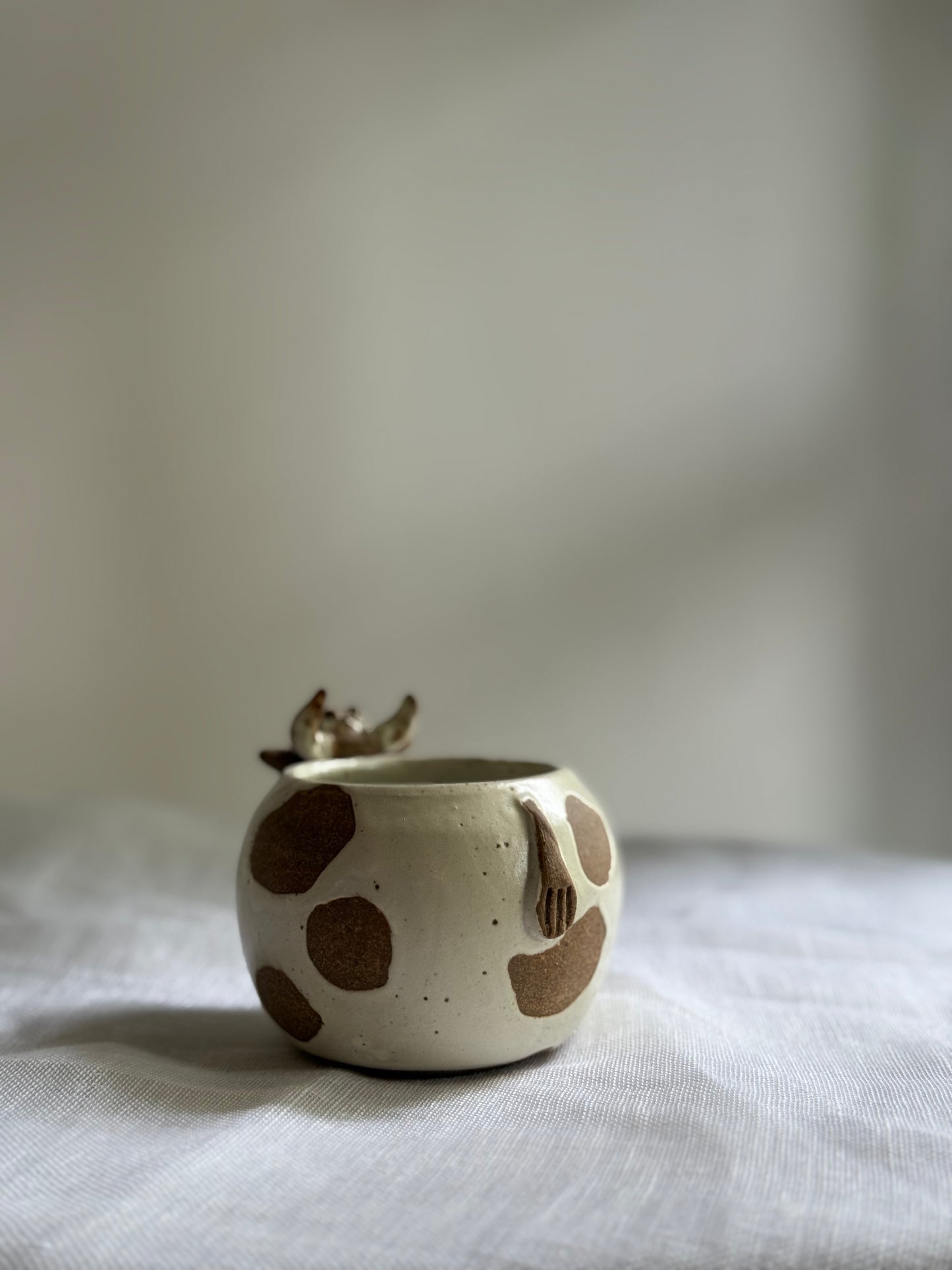 Little Cow Holder- Wheel-Thrown + Sculpted- Taiwan Series
