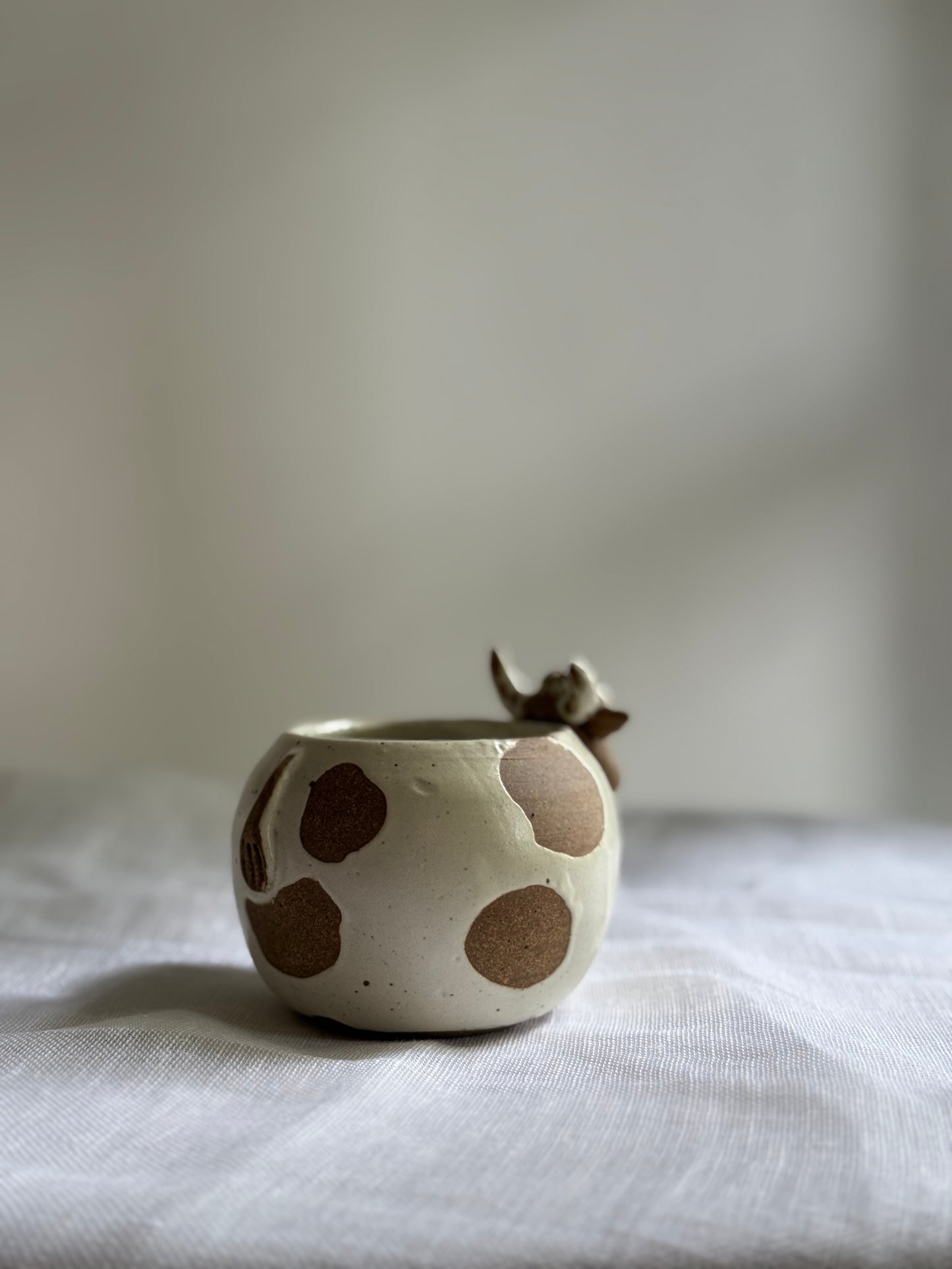 Little Cow Holder- Wheel-Thrown + Sculpted- Taiwan Series