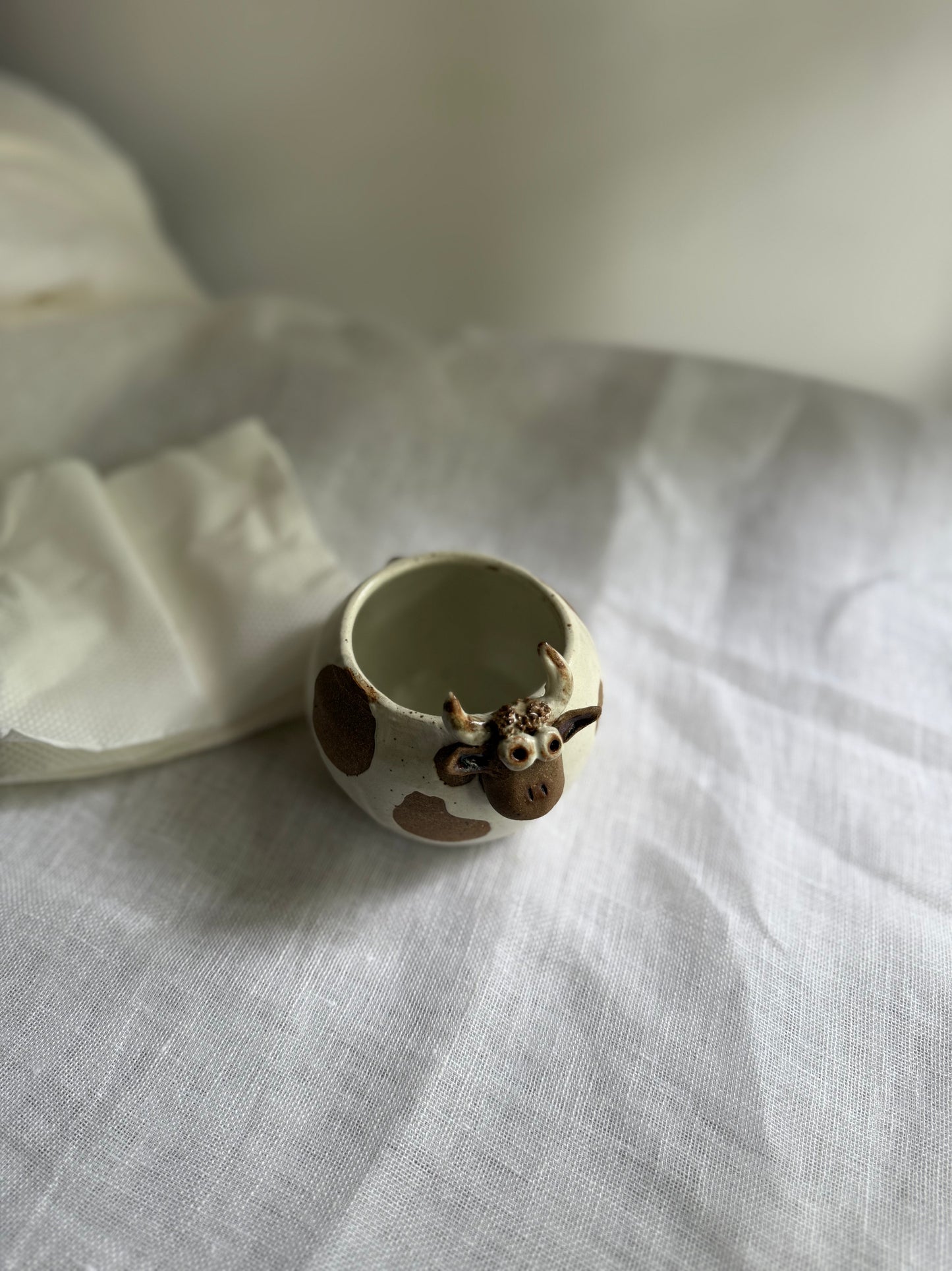 Little Cow Holder- Wheel-Thrown + Sculpted- Taiwan Series