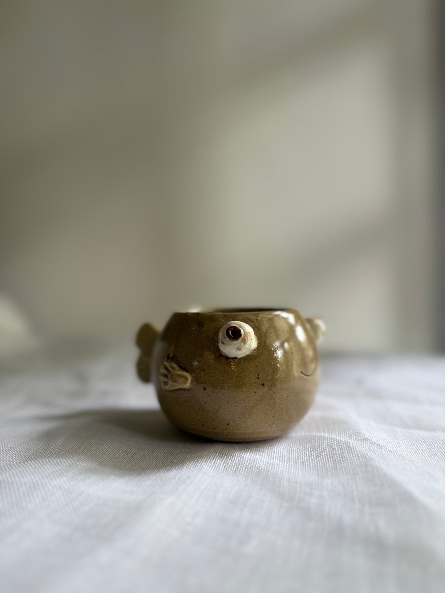 Nerdy Fish Holder- Wheel-Thrown + Sculpted- Taiwan Series