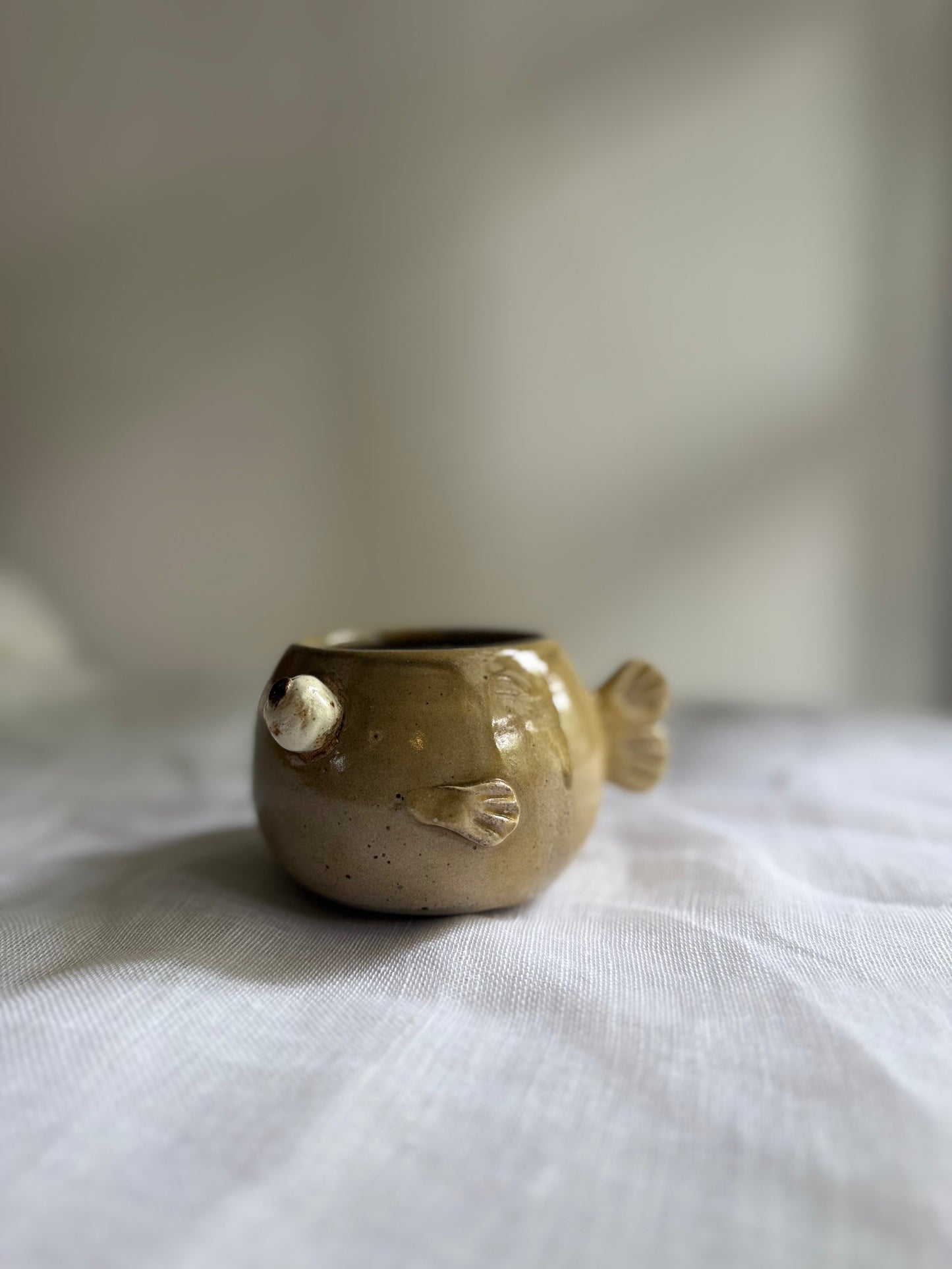 Nerdy Fish Holder- Wheel-Thrown + Sculpted- Taiwan Series