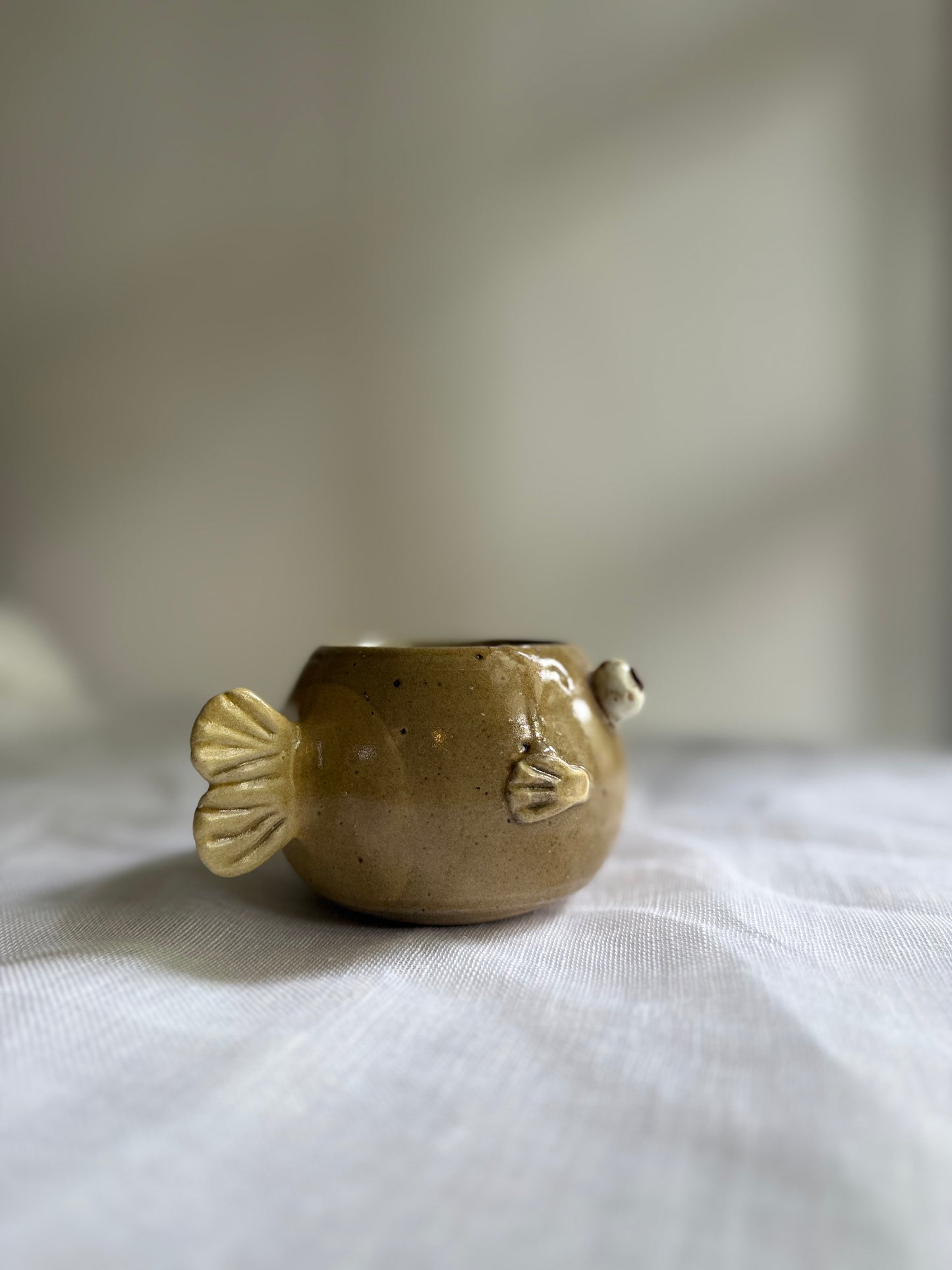 Nerdy Fish Holder- Wheel-Thrown + Sculpted- Taiwan Series