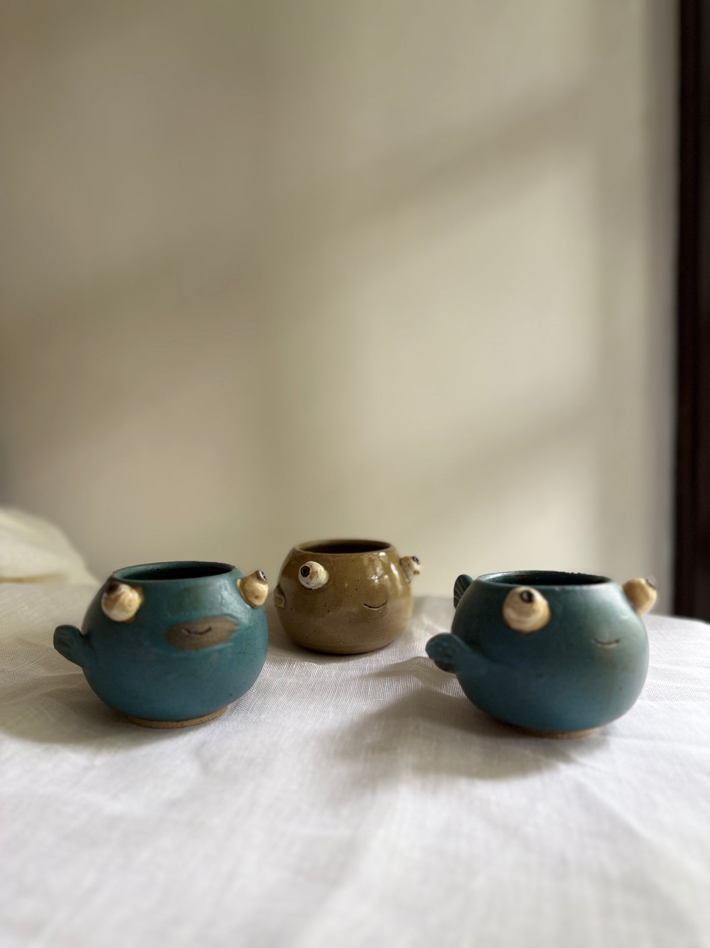 Nerdy Fish Holder- Wheel-Thrown + Sculpted- Taiwan Series