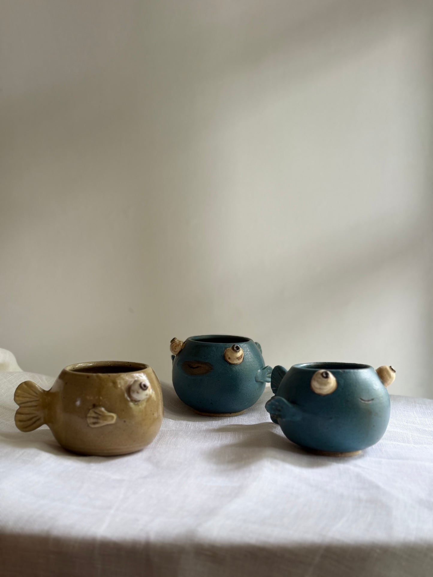 Nerdy Fish Holder- Wheel-Thrown + Sculpted- Taiwan Series
