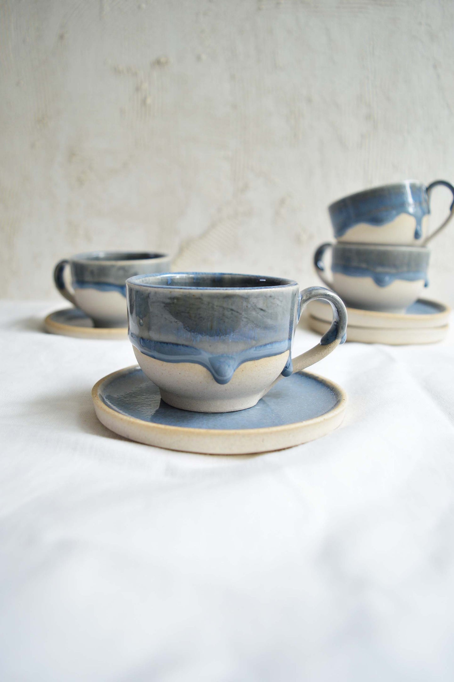 Teacup and Saucer- Indian Teal- Set of 4