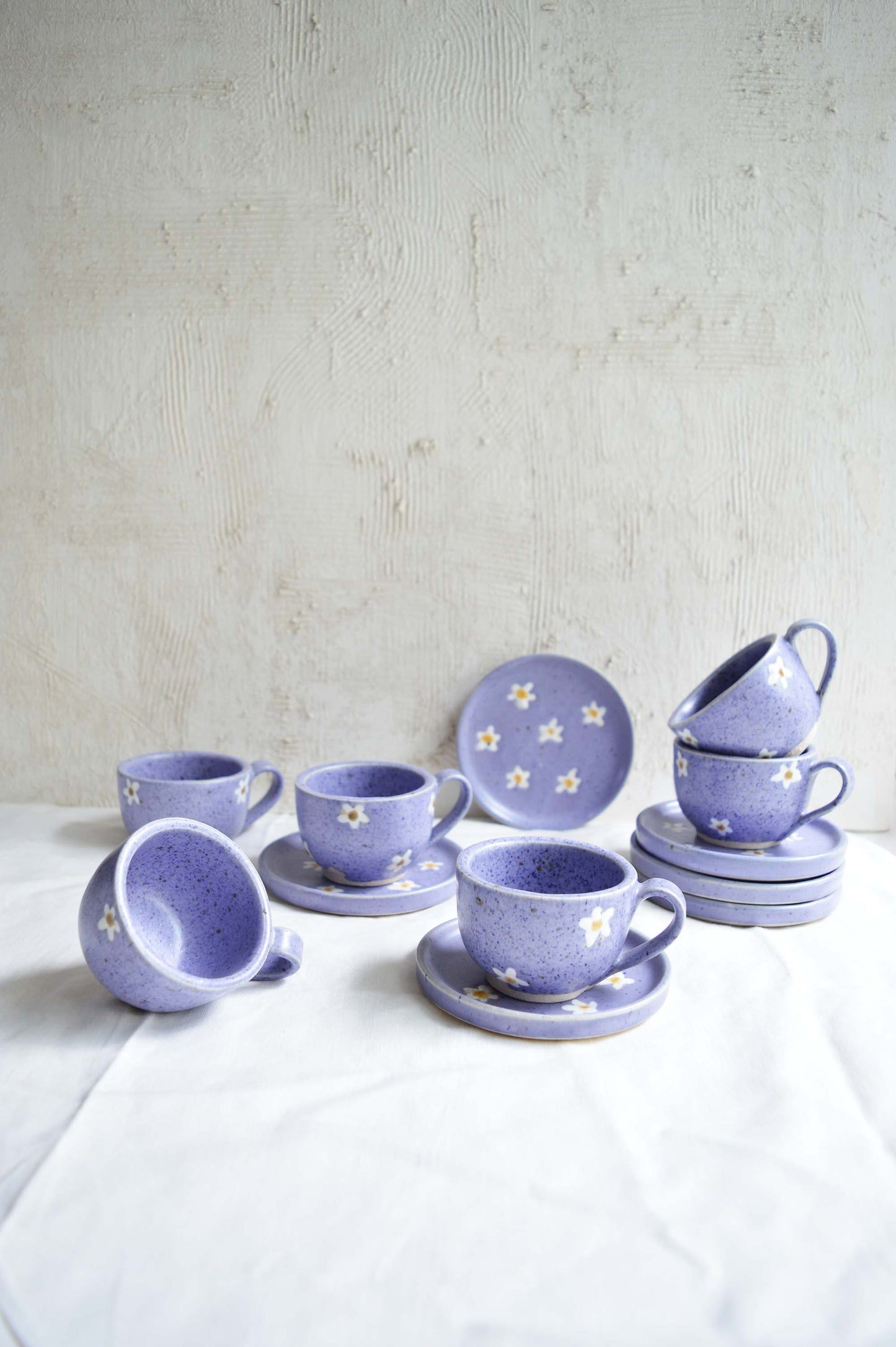 Teacup and Saucer- Daisy- Set of 4