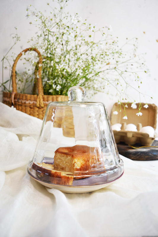 Glass & Ceramic Cake Cloche- Medium