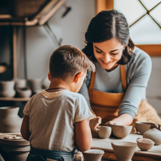 Parent and Child Pottery Class/ Family Sessions/ 1 hr on the wheel