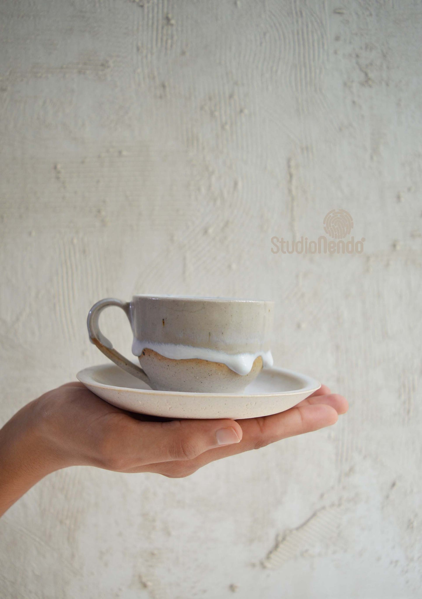 Teacup and Saucer- Snowflake- Set of 4