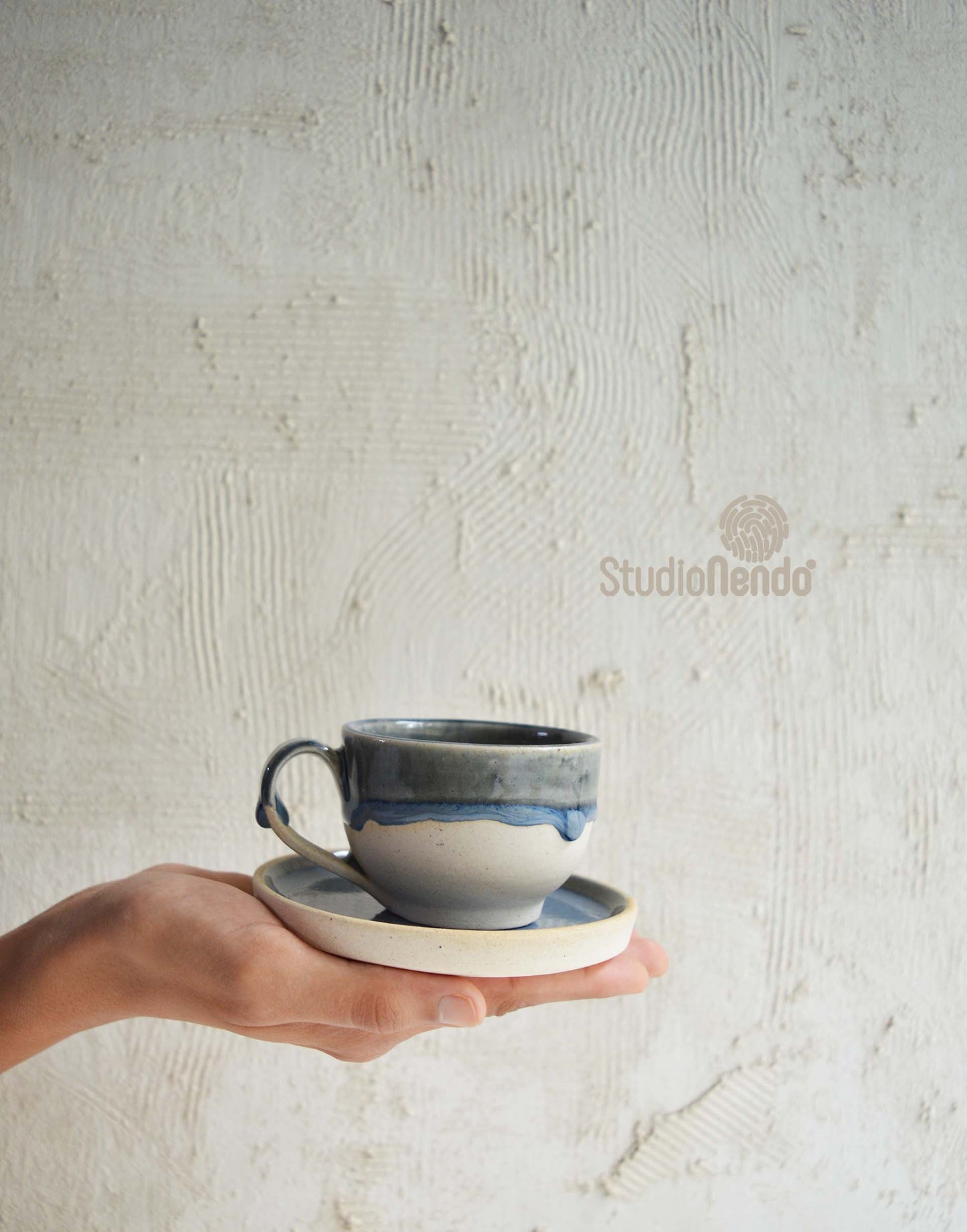 Teacup and Saucer- Indian Teal- Set of 4