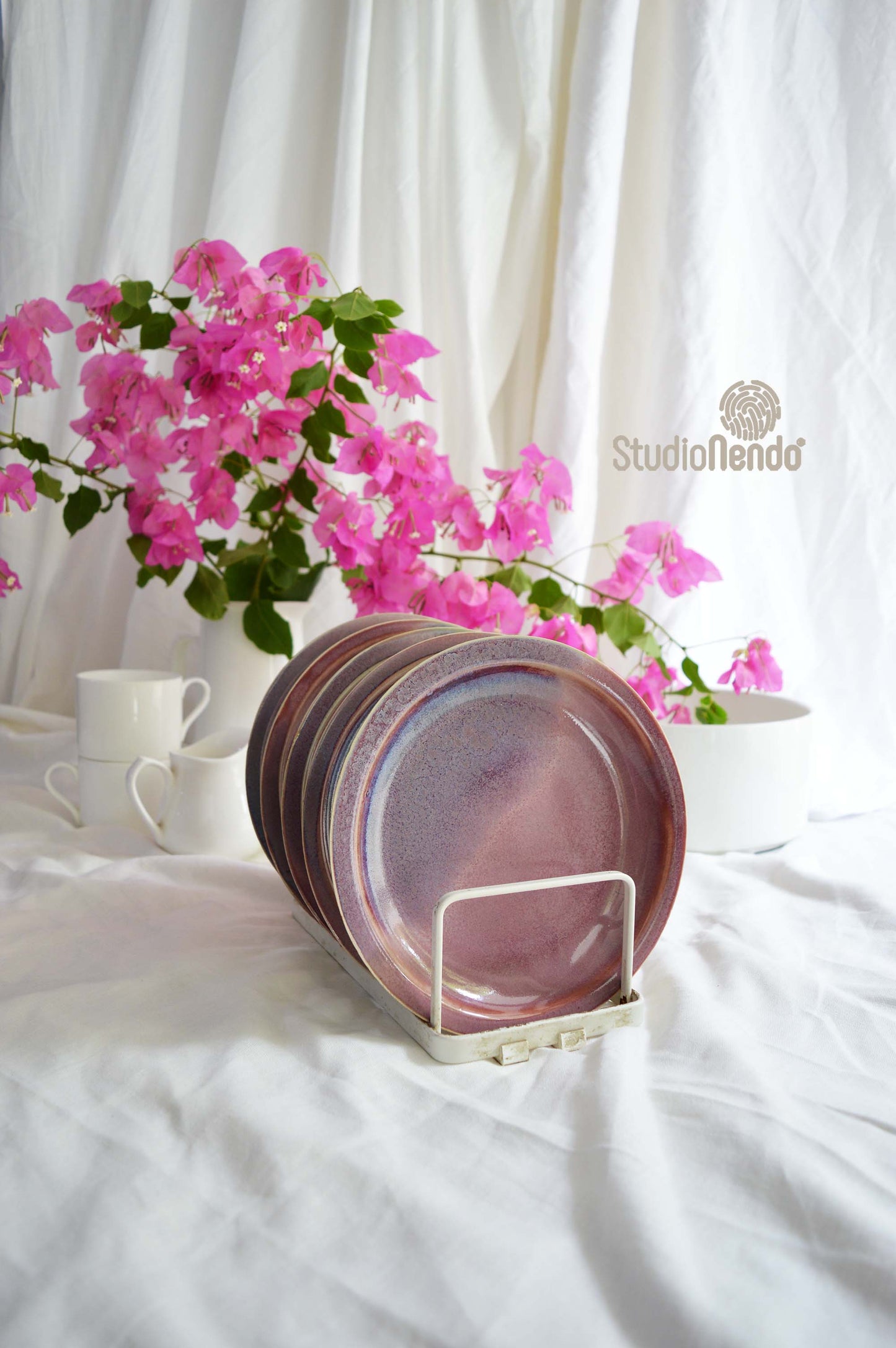 Quarter Plate- Set of 2- Mottled Rose
