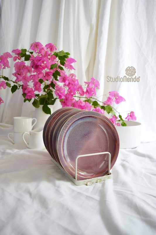 Quarter Plate- Set of 2- Mottled Rose