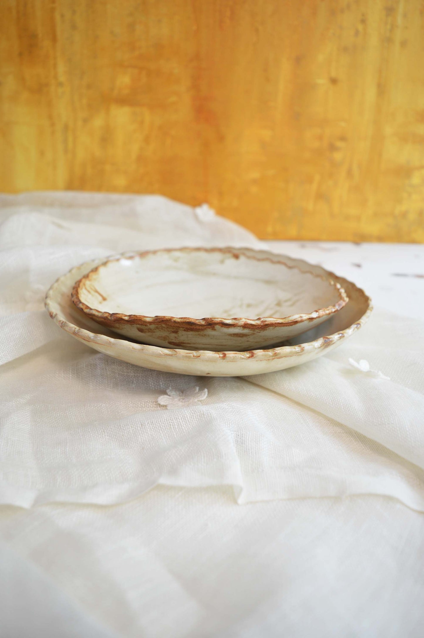 Light Shino- Dinner Bowl Plate