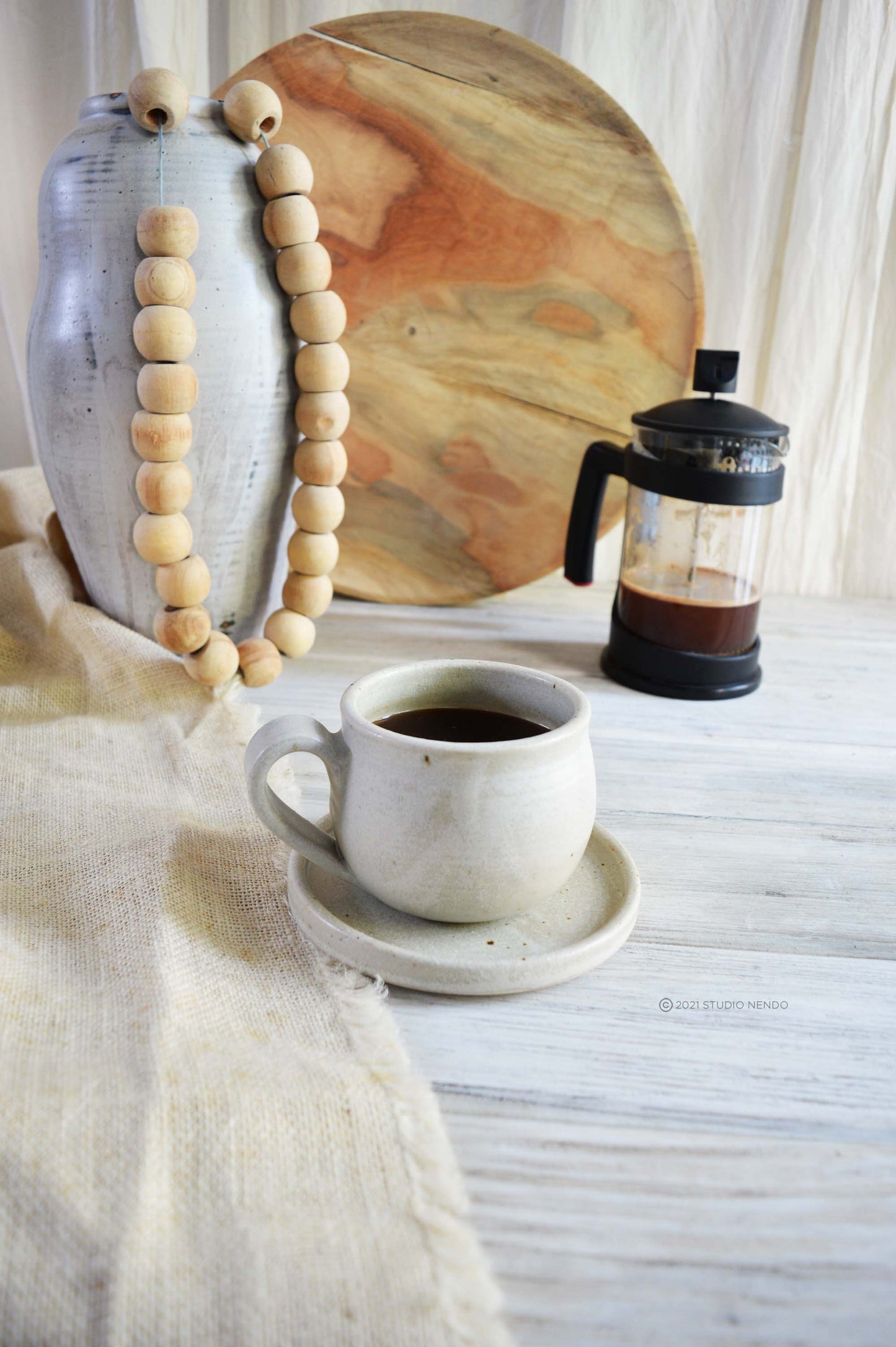 CAPPUCCINO CUP AND SAUCER- SET OF 1- OATMEAL