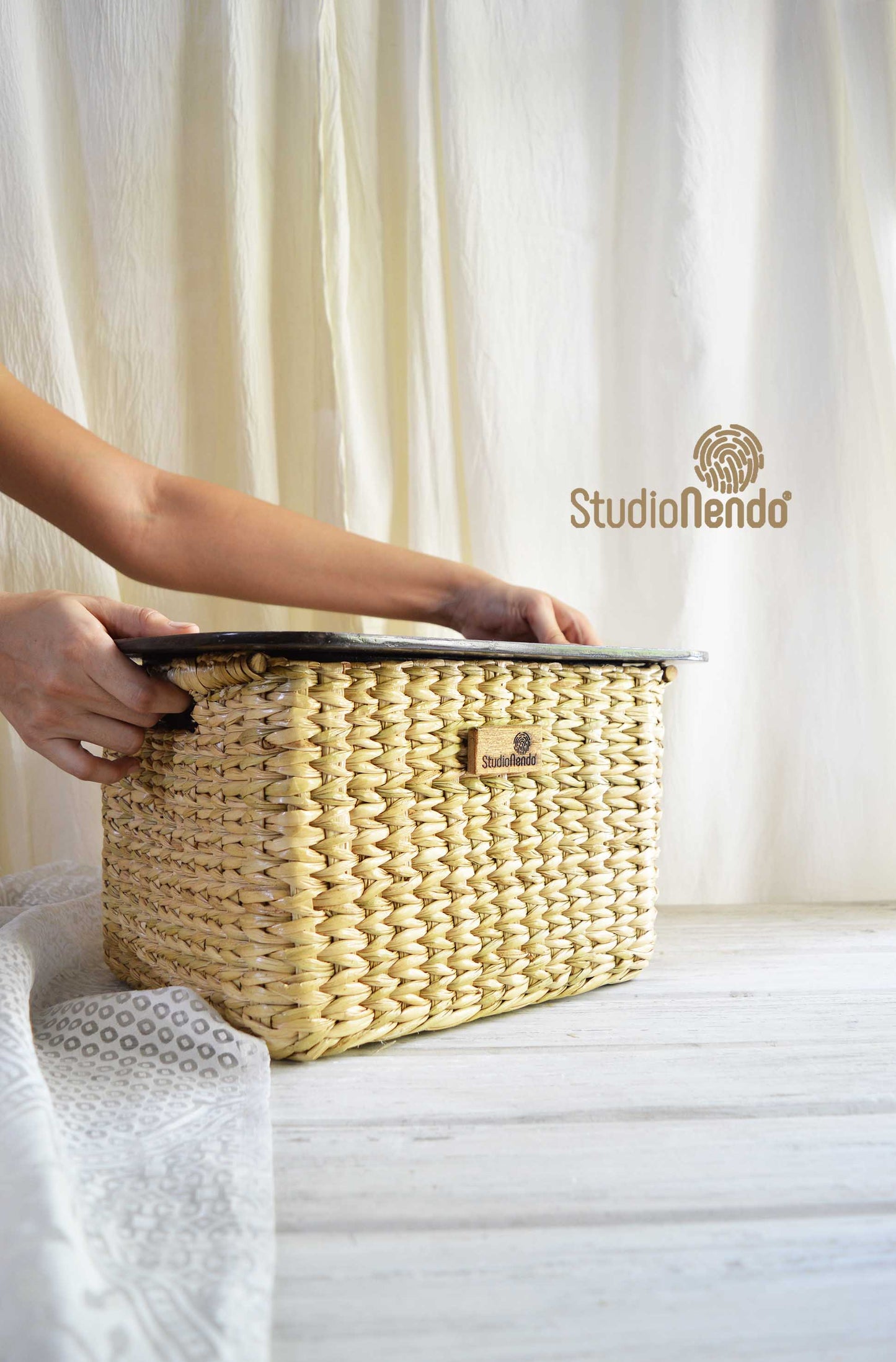 Sea Grass- Pantry Storage Lidded Basket