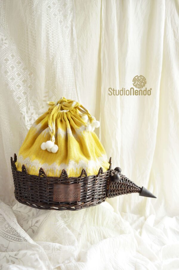 Hedgehog Storage Basket with Attached Pouch Bag