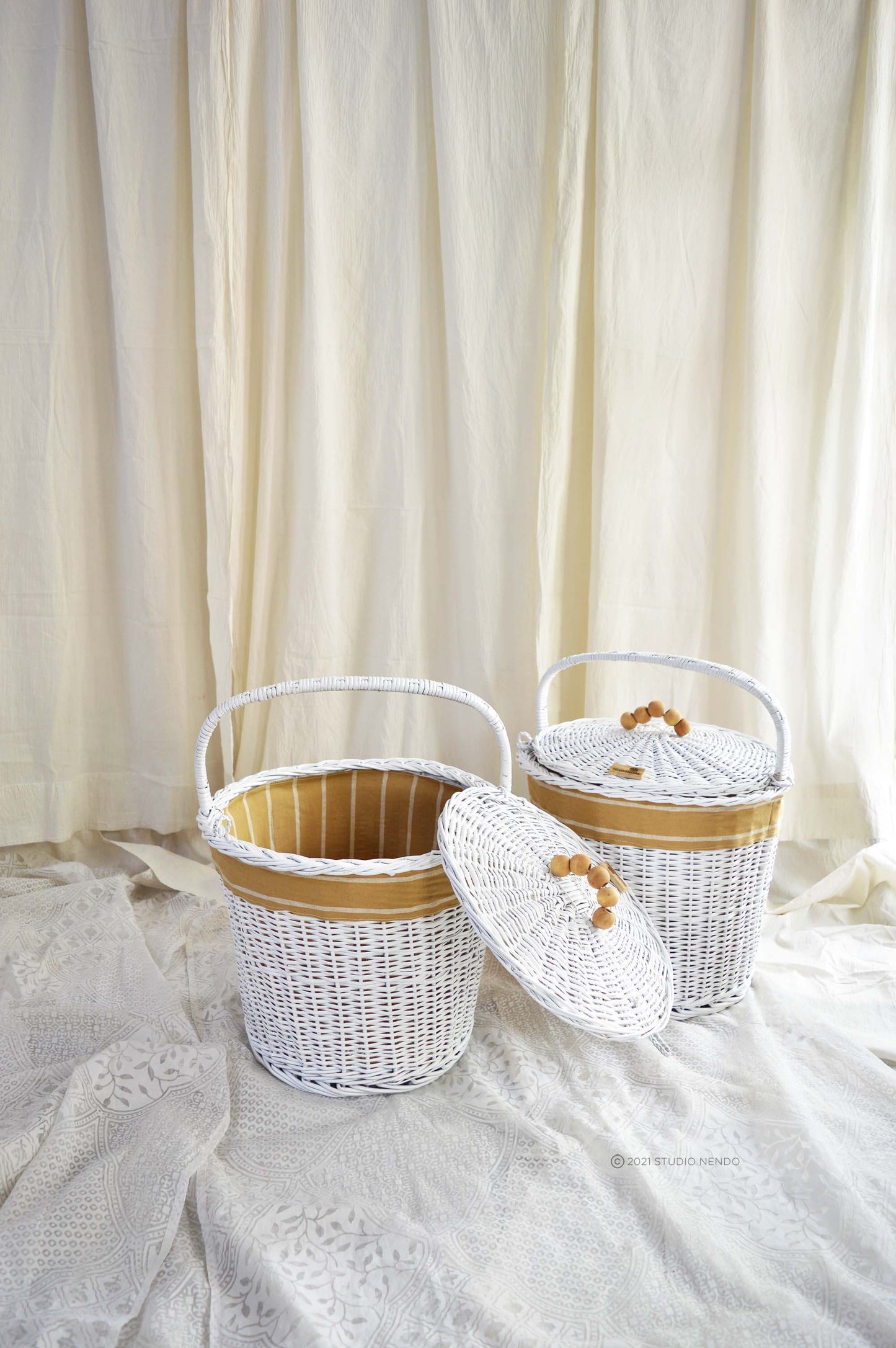 White Wicker Picnic Basket