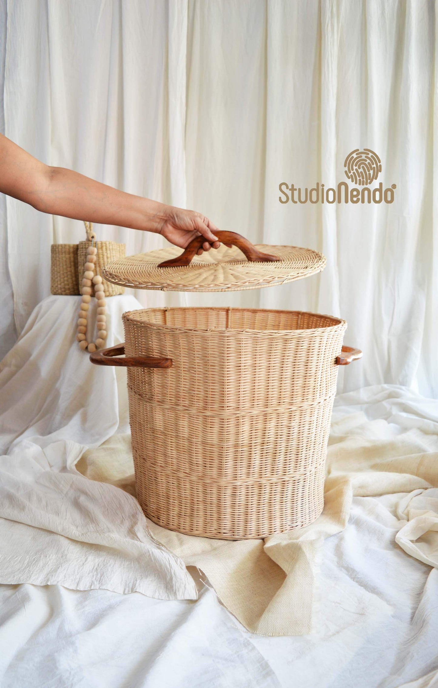 Wicker Laundry Basket- Large