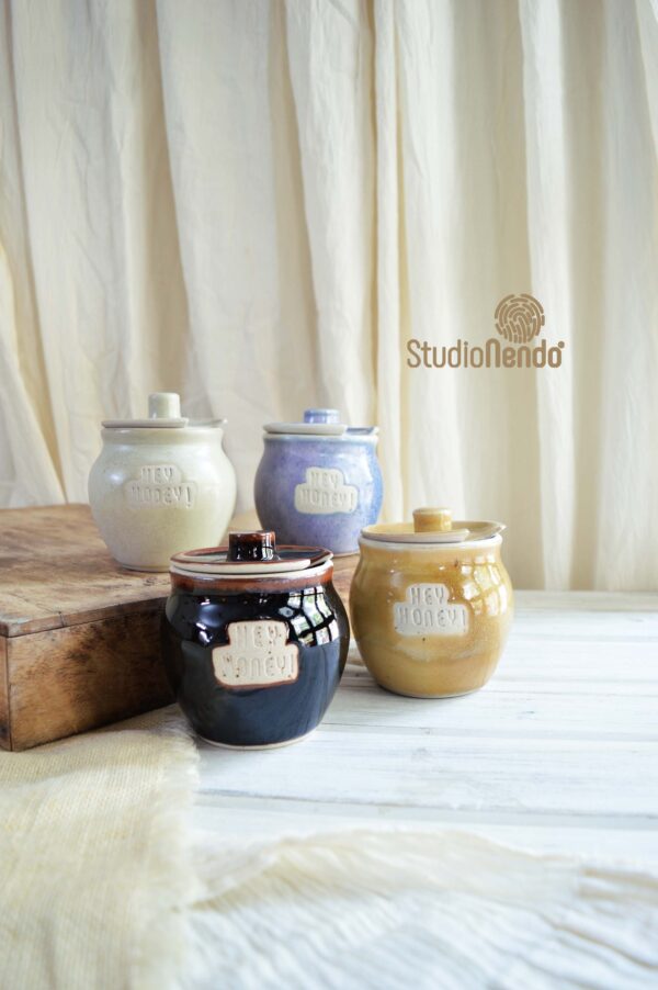 "HEY HONEY!" HONEY JAR WITH DRIPPER SET- TENMOKU