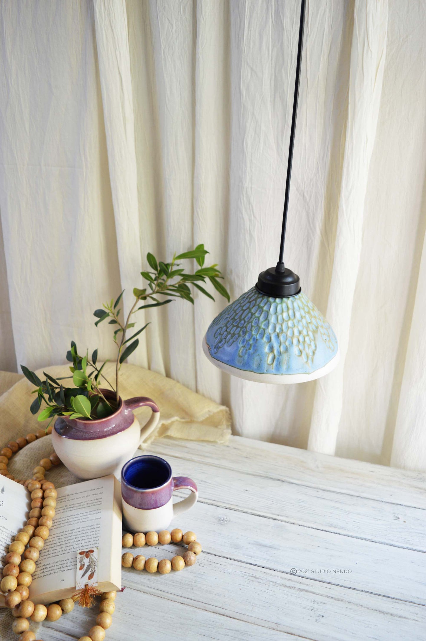 Handmade Ceramic Pendant Light-Shroom #1-Made to Order