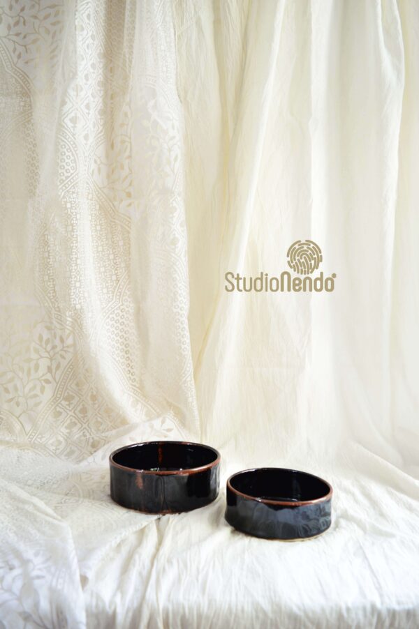 FACETED SERVING BOWLS- TENMOKU