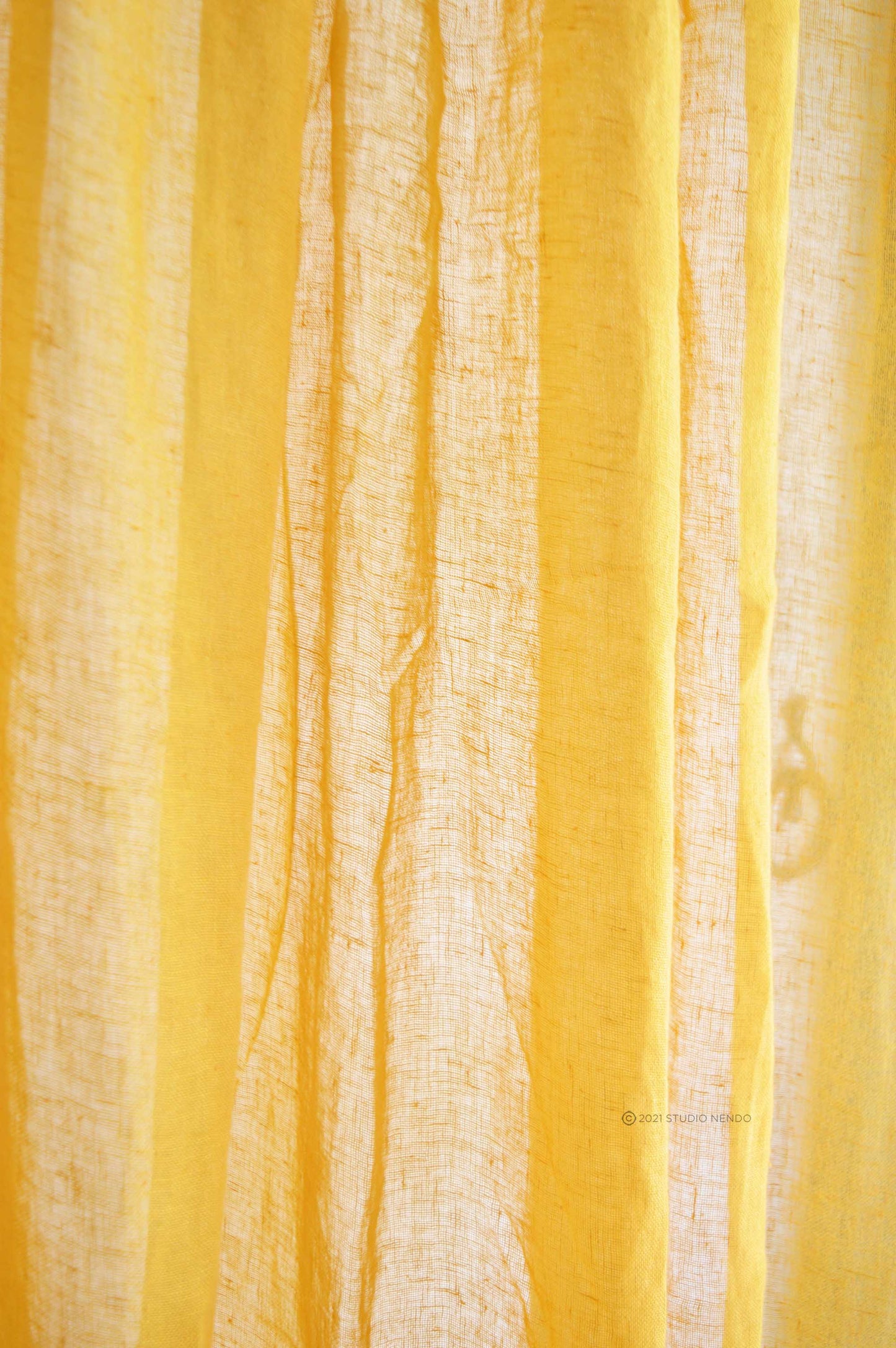Handmade Linen Sheer Curtain- Honey Mustard Yellow