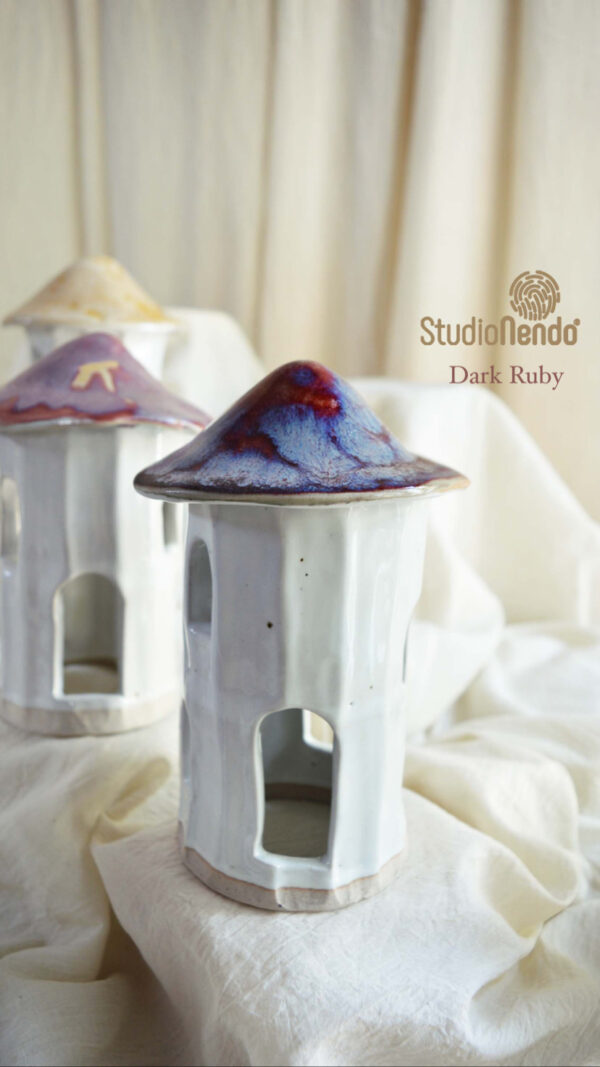 TEA LIGHT HOUSING SOCIETY- TALL- DARK RUBY