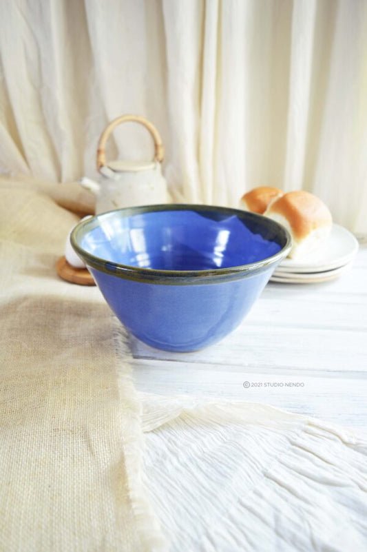 DEEP SERVING BOWL- LARGE- SLATE BLUE