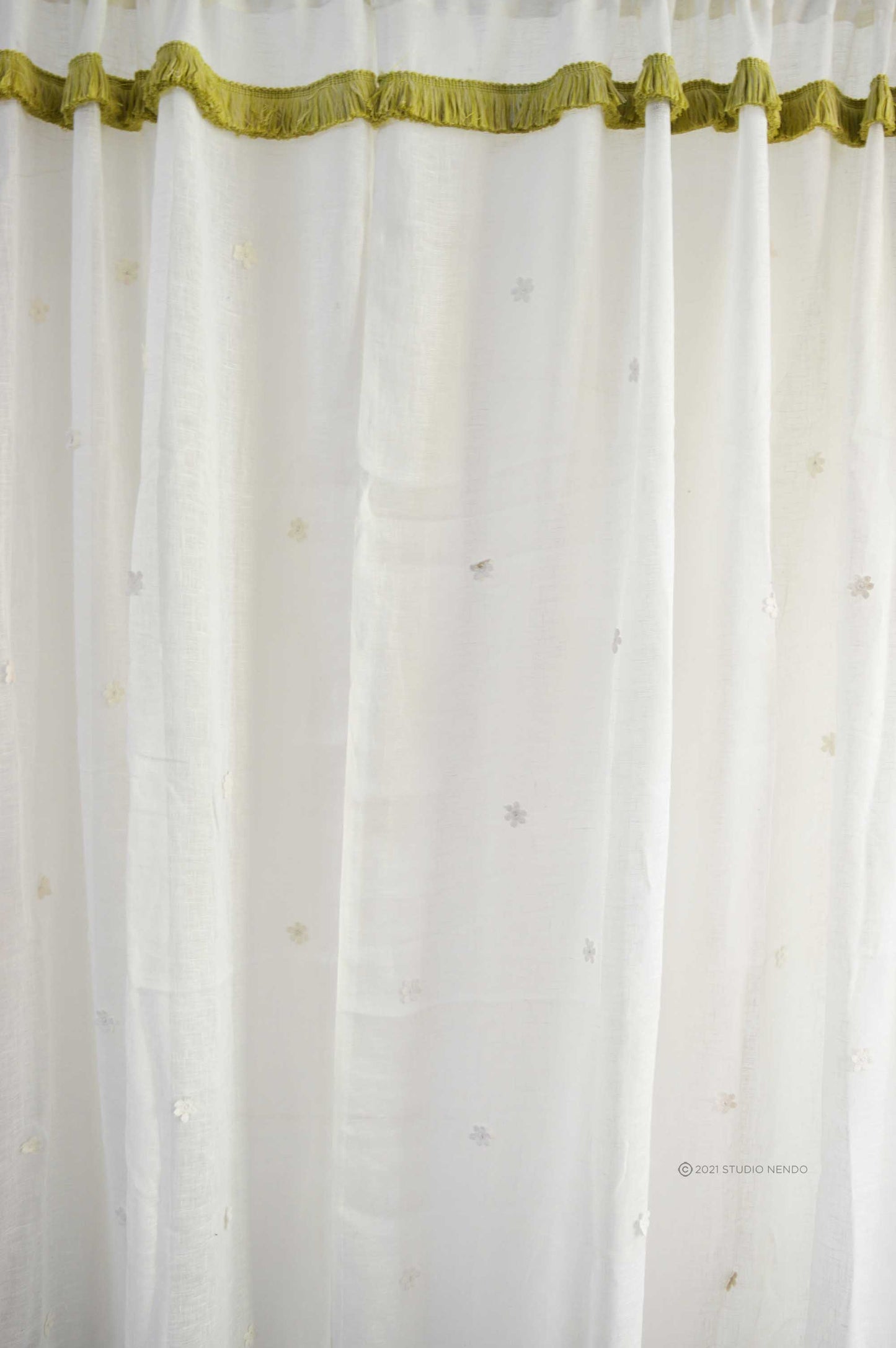 Handmade Linen Sheer Curtain- Snow White