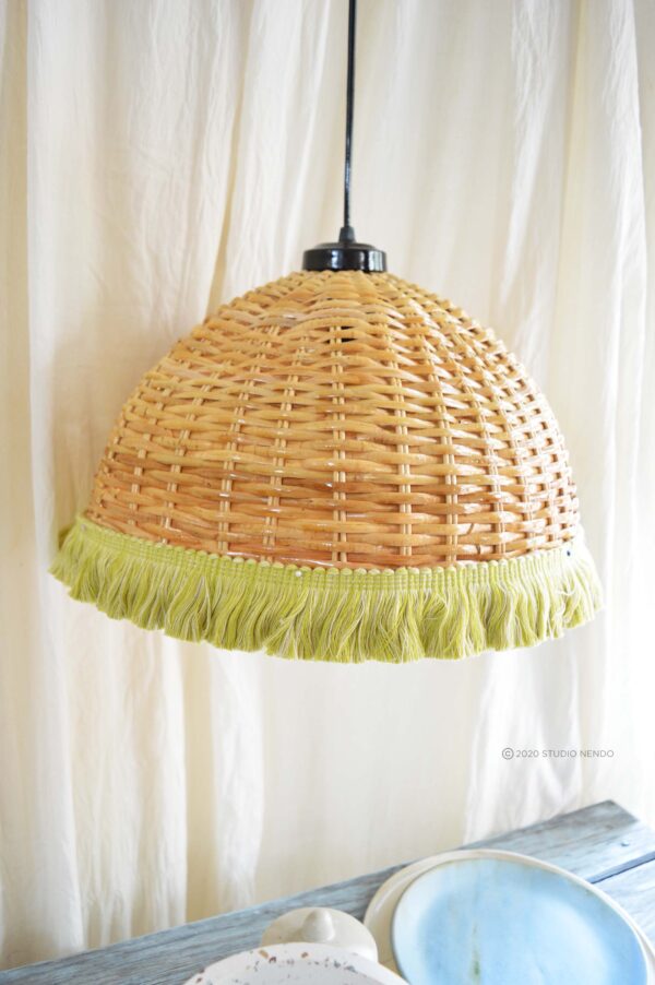HANDWOVEN CANE PENDANT LIGHT (MEDIUM)- KEYLIME