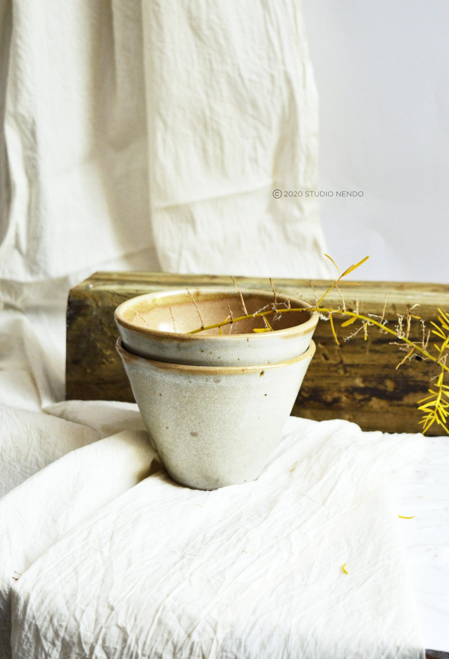 DEEP SNACK BOWLS- SMALL- OATMEAL/MUSTARD